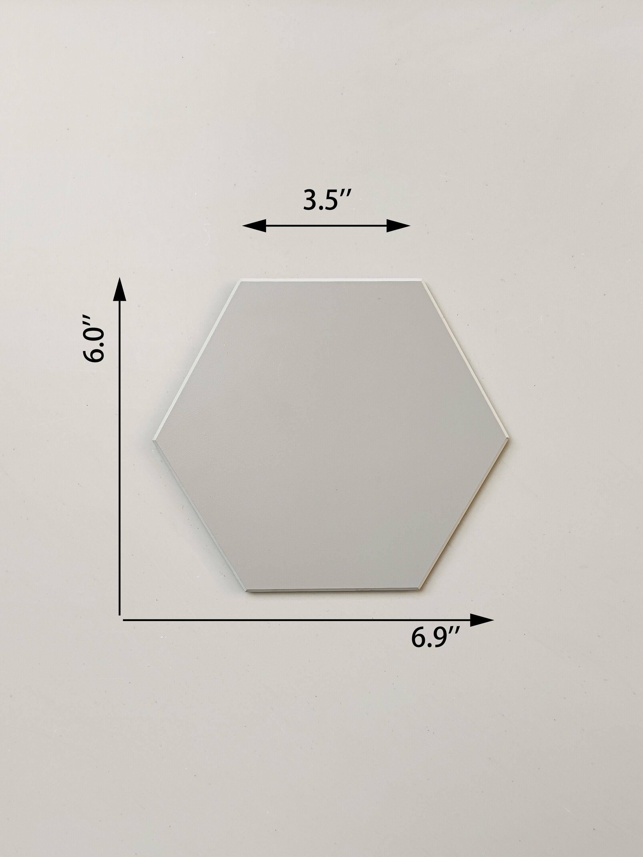 Gray Resin Hexagon Peel and Stick Wall Tiles