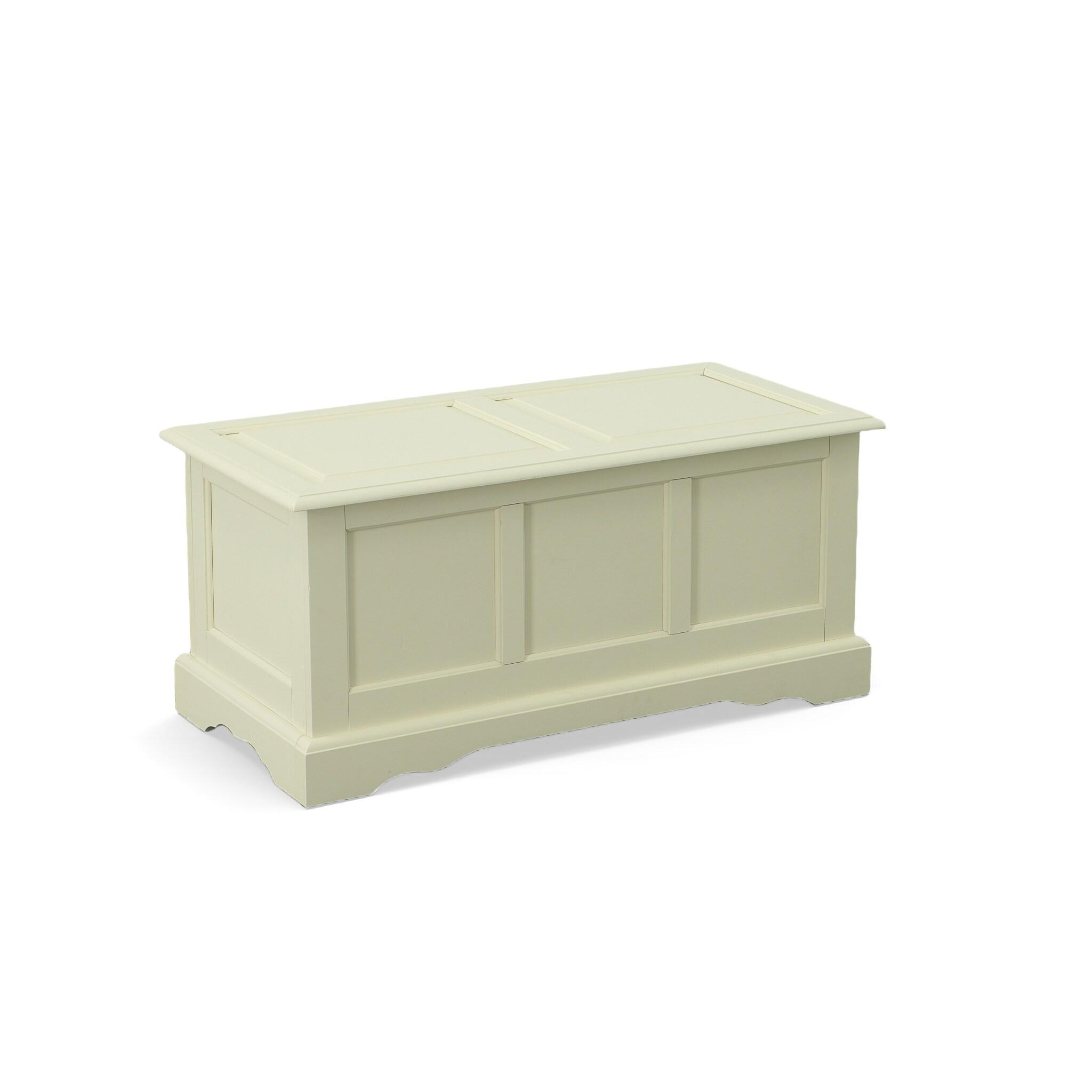 Carolina Living Hayden Blanket Chest Antique Ivory: Adult Assembly, Wood Frame, 100 lb Capacity