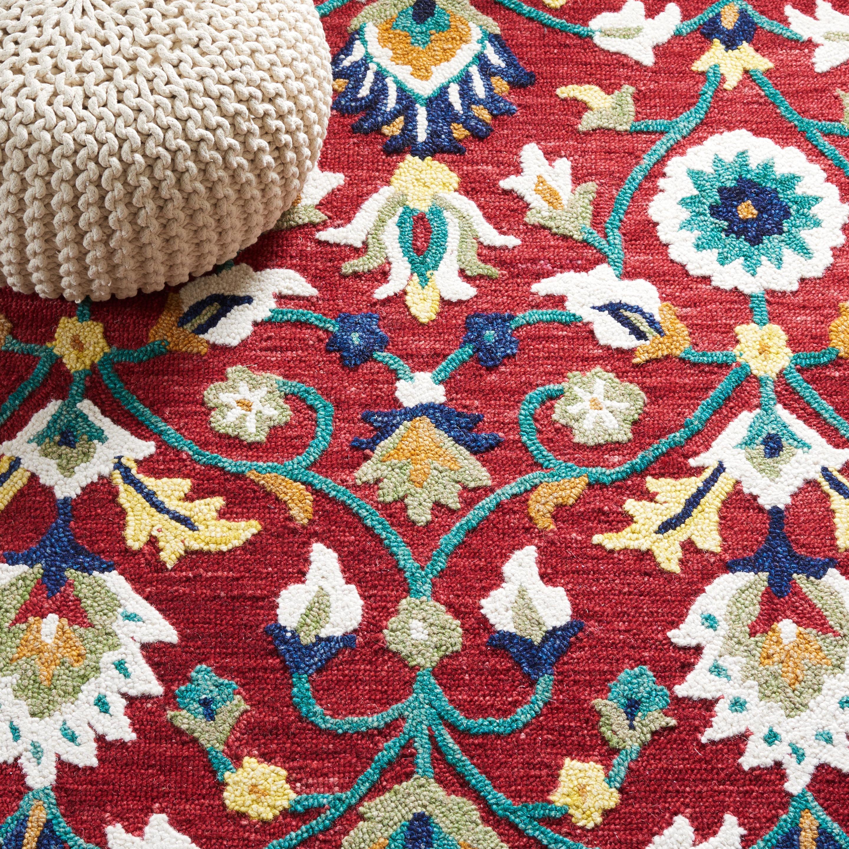 Blossom BLM562 Hand Tufted Area Rug - Red/Ivory - 8'x10' - Safavieh.