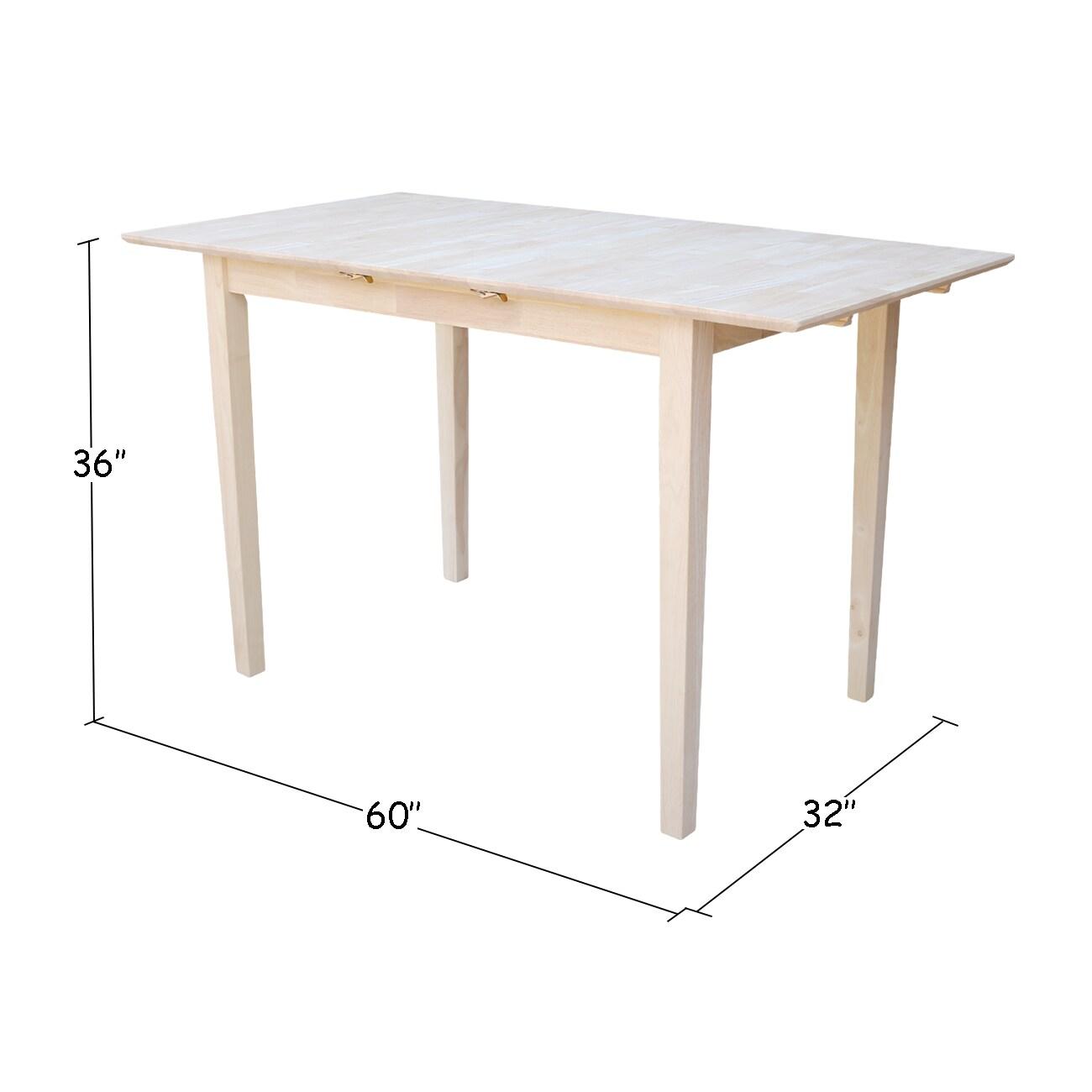 Counter Height Extendable Dining Table with Butterfly Leaf, Solid Wood - International Concepts