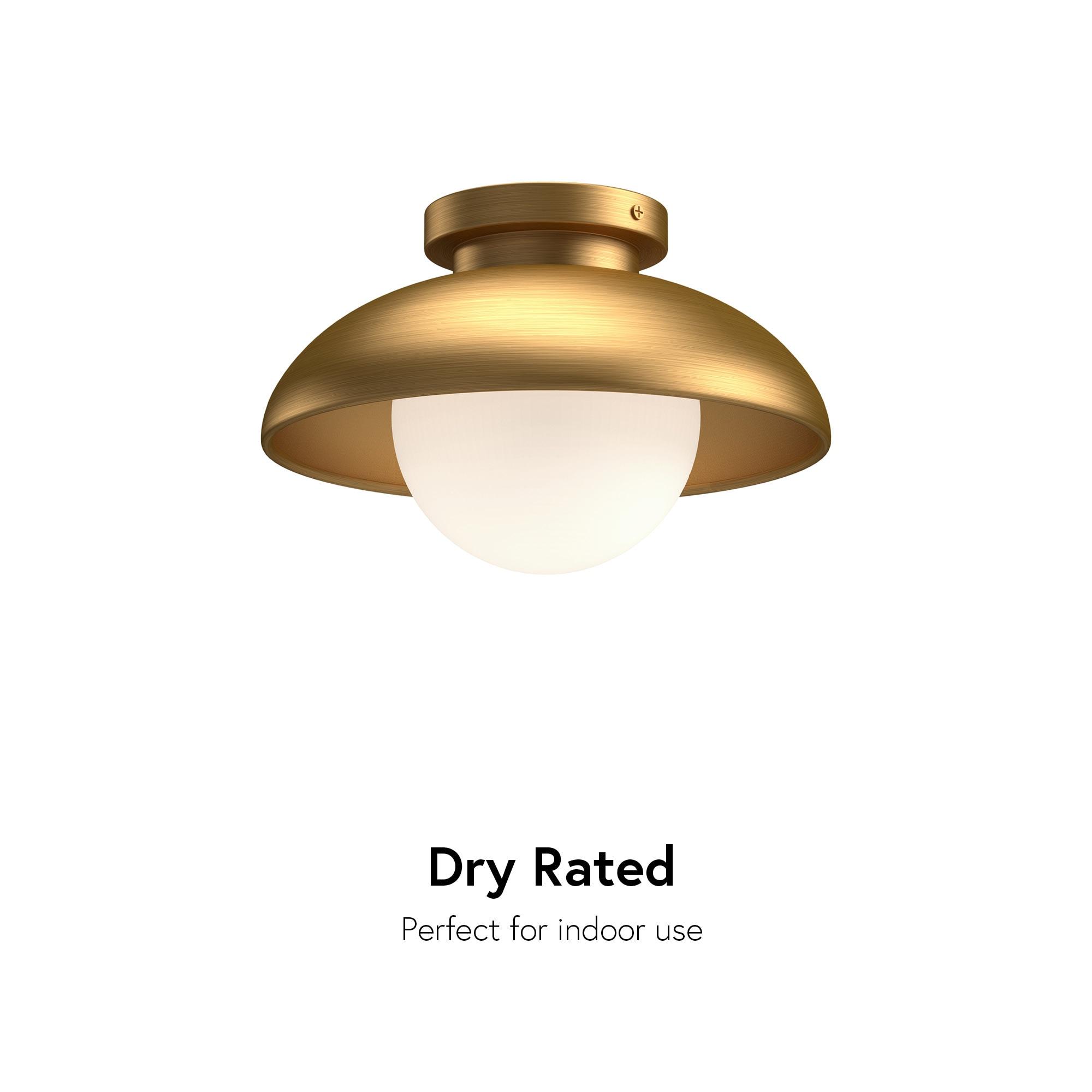 Rubio 16'' Aged Gold and Matte Black Mid-Century Flush Mount