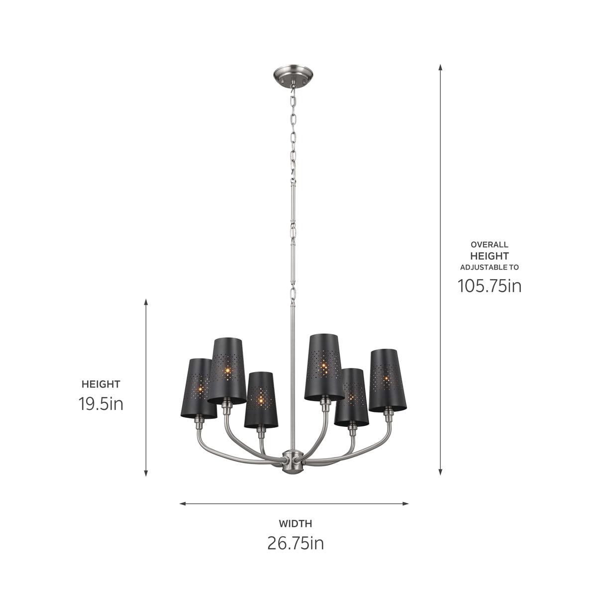Kichler Lighting Adeena 6 - Light Chandelier in  Classic Pewter