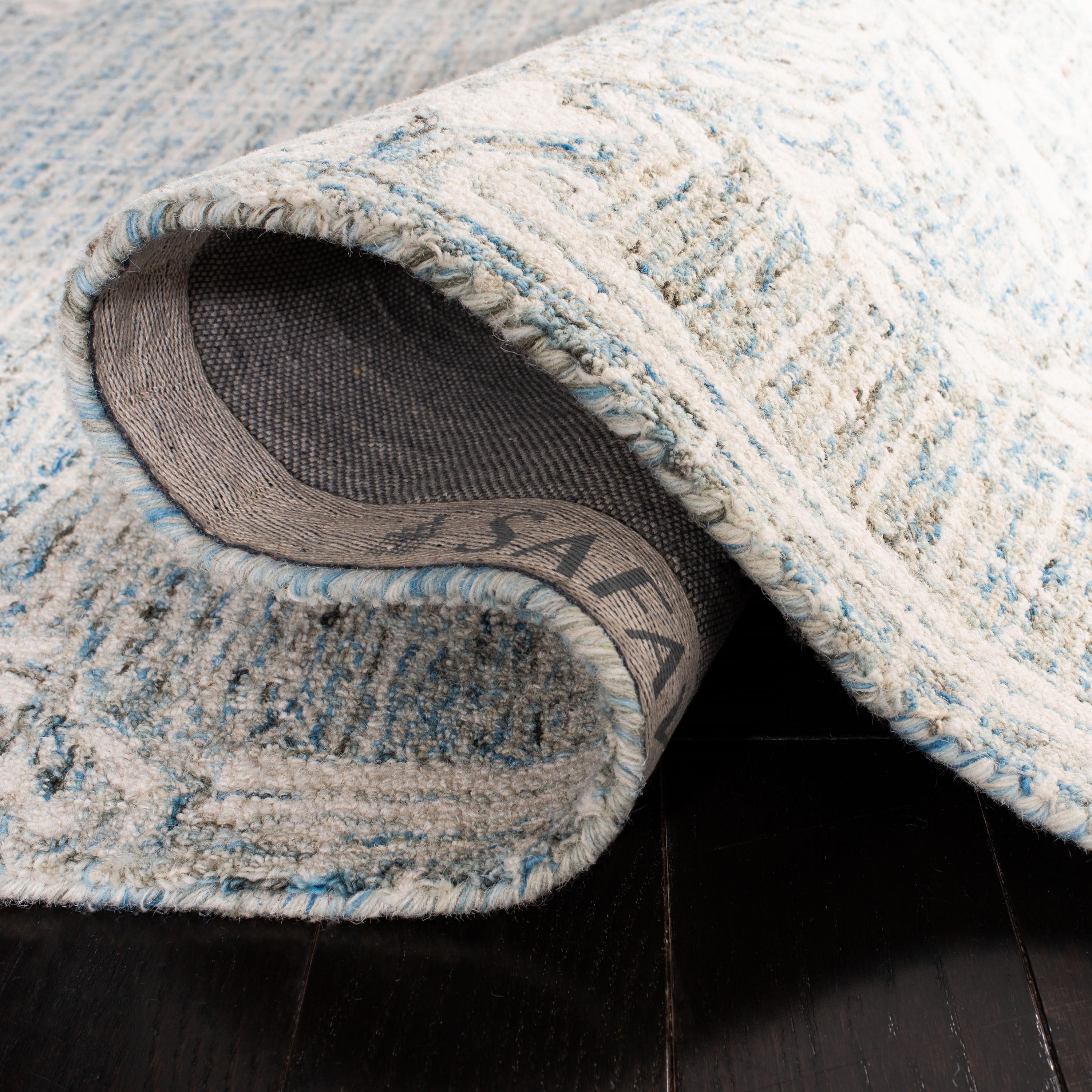 Abstract ABT762 Handmade Indoor Area Rug - Light Blue - 6'x6' - Safavieh