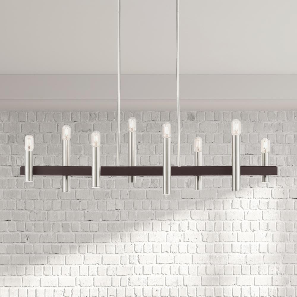 Helsinki 8-Light Brushed Nickel and Bronze Chandelier