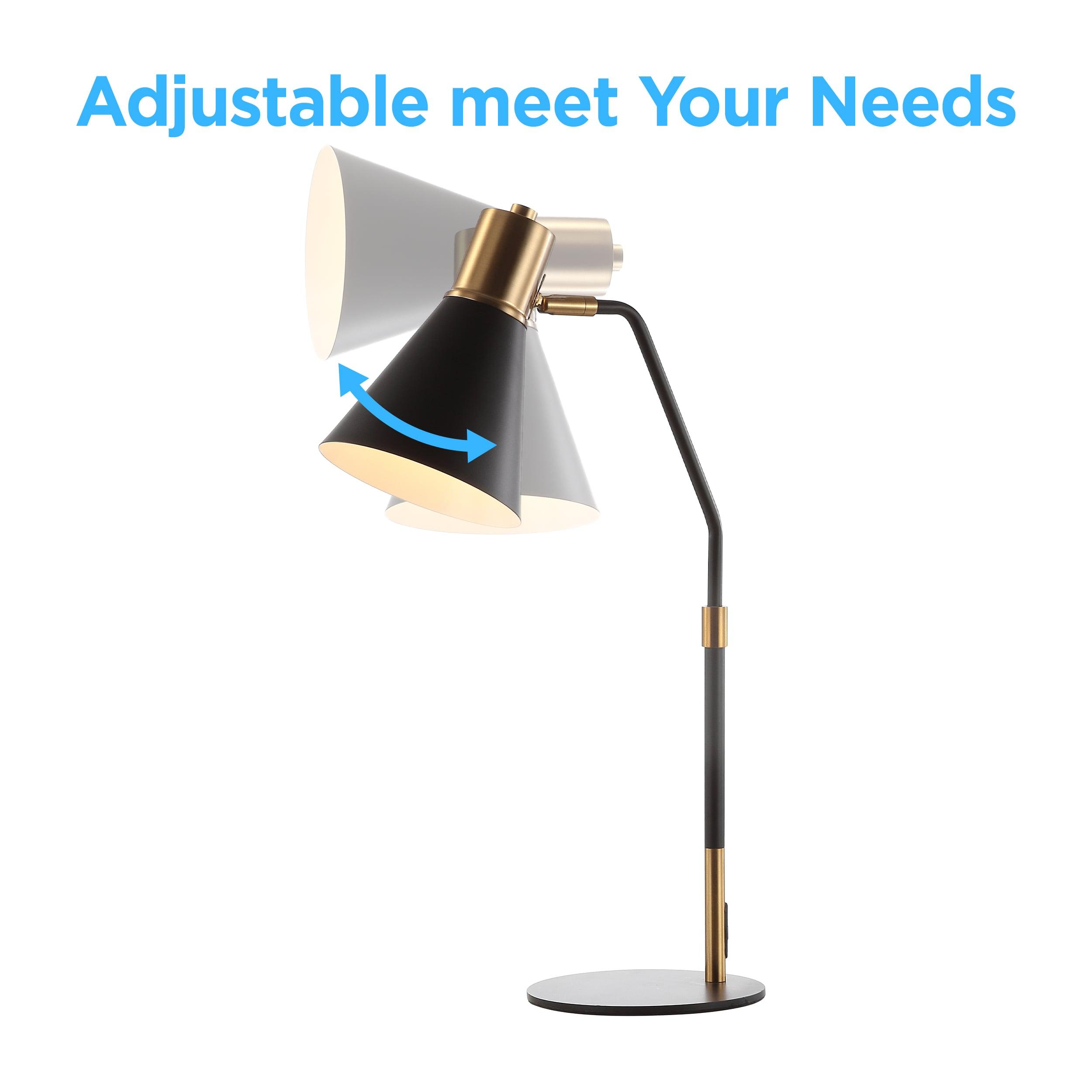 JONATHAN Y JYL6129A Apollo 22.5" Metal LED Task Lamp Contemporary for Bedroom, Living Room, Office, College Dorm, Coffee Table, Bookcase, Black/BrassGold