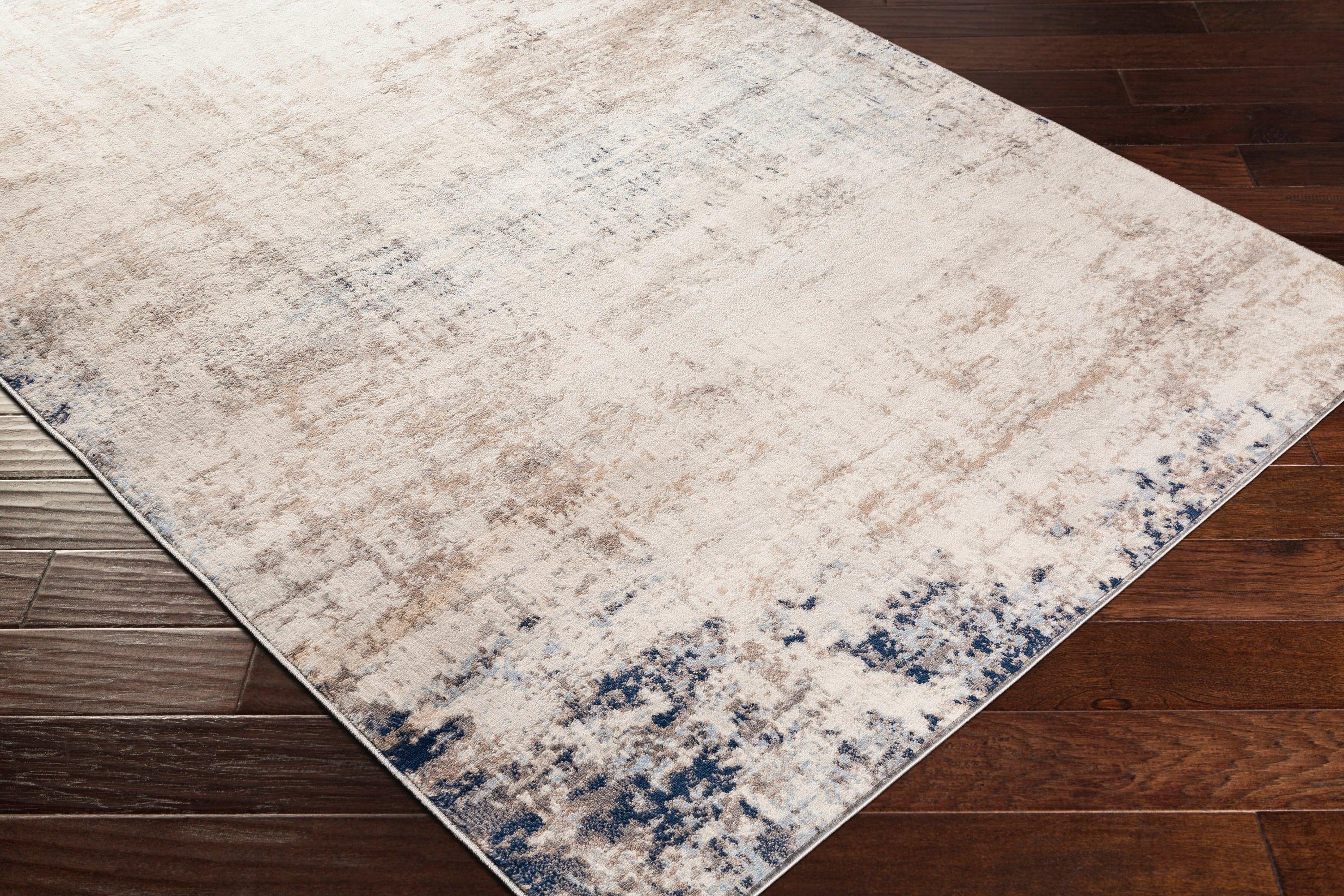 Taupe Rectangular Synthetic Easy Care Medium Pile Rug