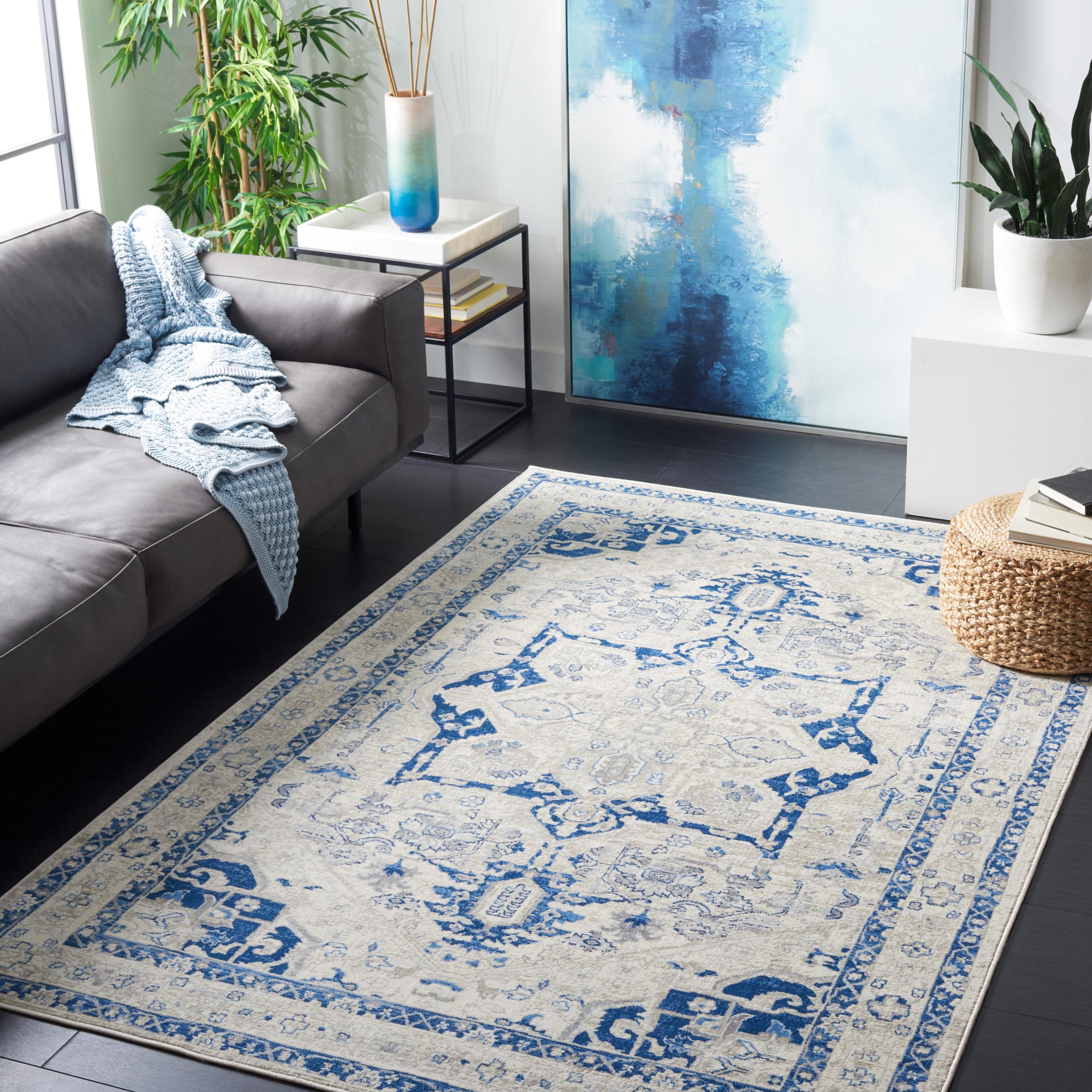 Brentwood BNT852 Power Loomed Indoor Area Rug - Beige/Blue - 5'3"x7'6" - Safavieh