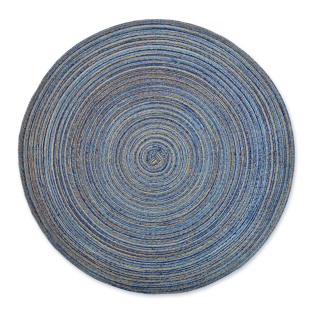 DII Variegated Placemat Set 6 Piece, Blue, 15" Dia
