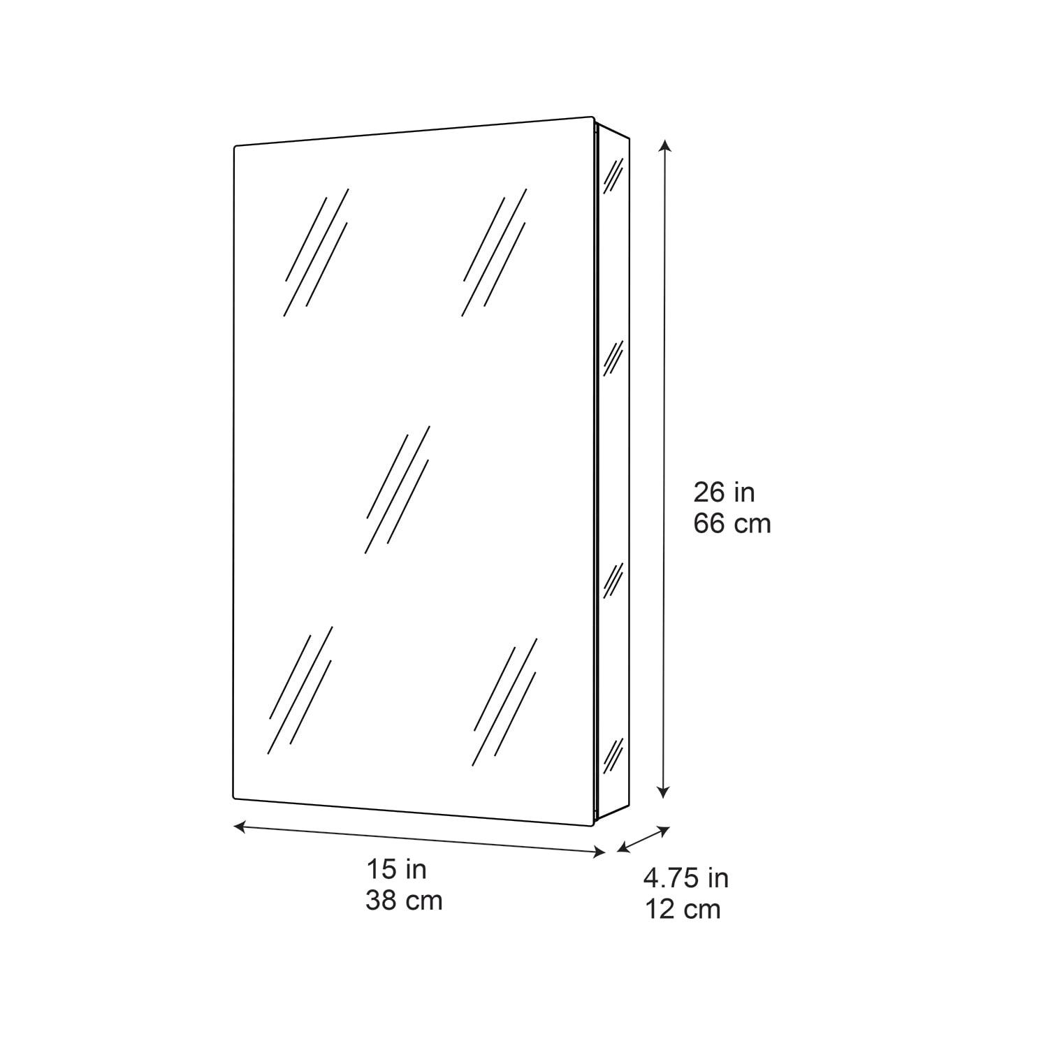 allen + roth 15-in x 26-in Fog Free Surface/Recessed Mount Silver Mirrored Square Soft Close Medicine Cabinet