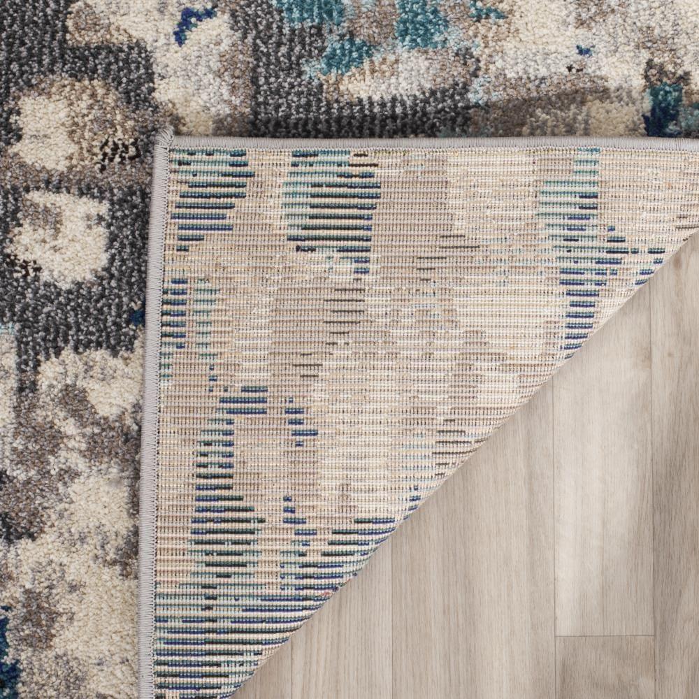 Monaco MNC225 Power Loomed Indoor Accent Rug - Grey/Light Blue - 4'x5'7" - Safavieh