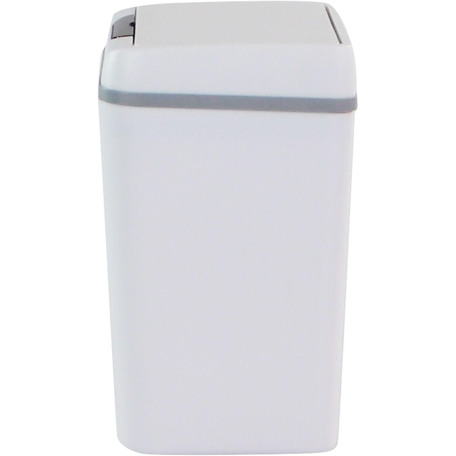 White Plastic Touchless Motion Sensor Trash Can, 2.3 Gallons