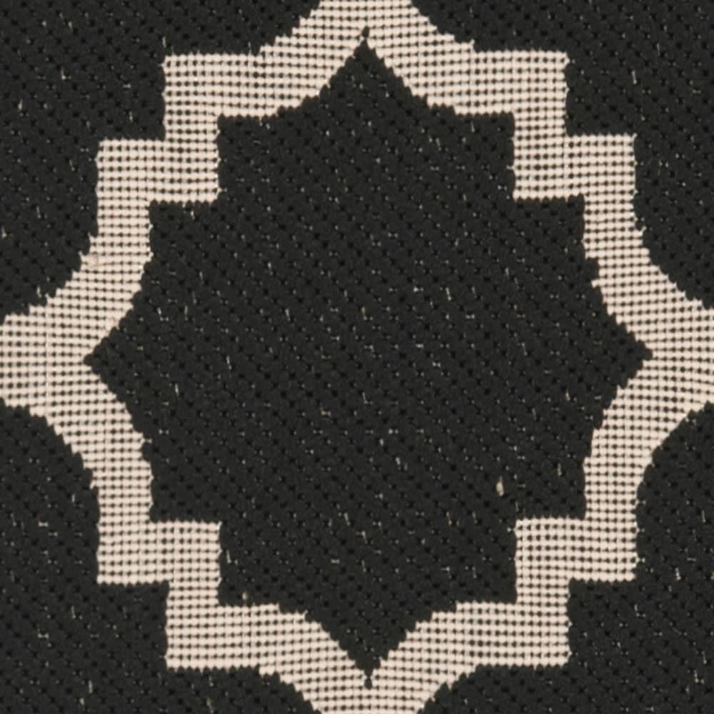 Courtyard CY6243 Power Loomed Indoor and Outdoor Runner Rug - Black/Beige - 2'3"x12' - Safavieh