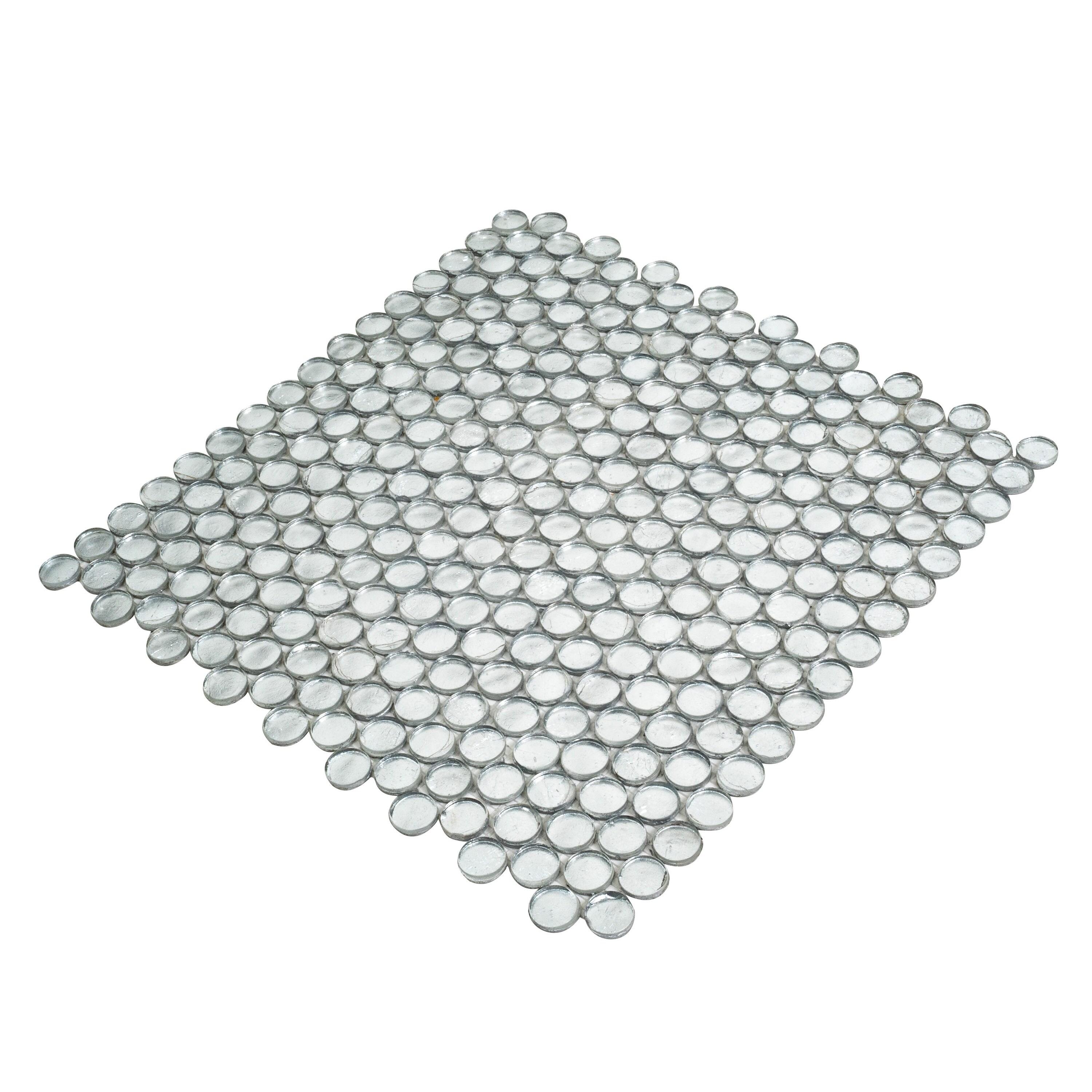 Glass Penny Round Mosaic Tile - 12.2" X 12.2" Sheet For Kitchen, Bathroom Or Wall Panel (10-Pack)