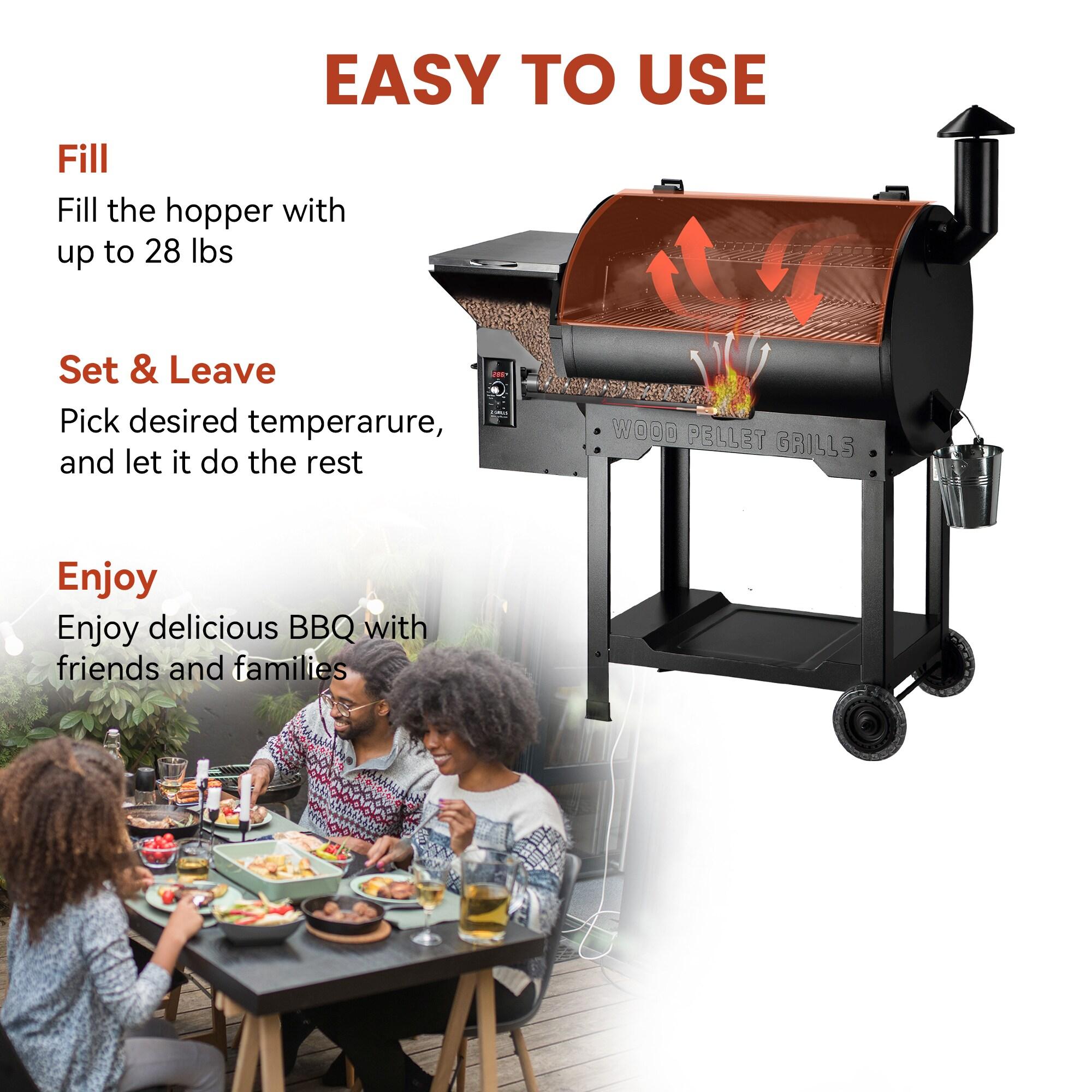 ZPG-7002B3E Wood Pellet Grill BBQ Smoker Digital Control with Cover - Silver - Z Grills