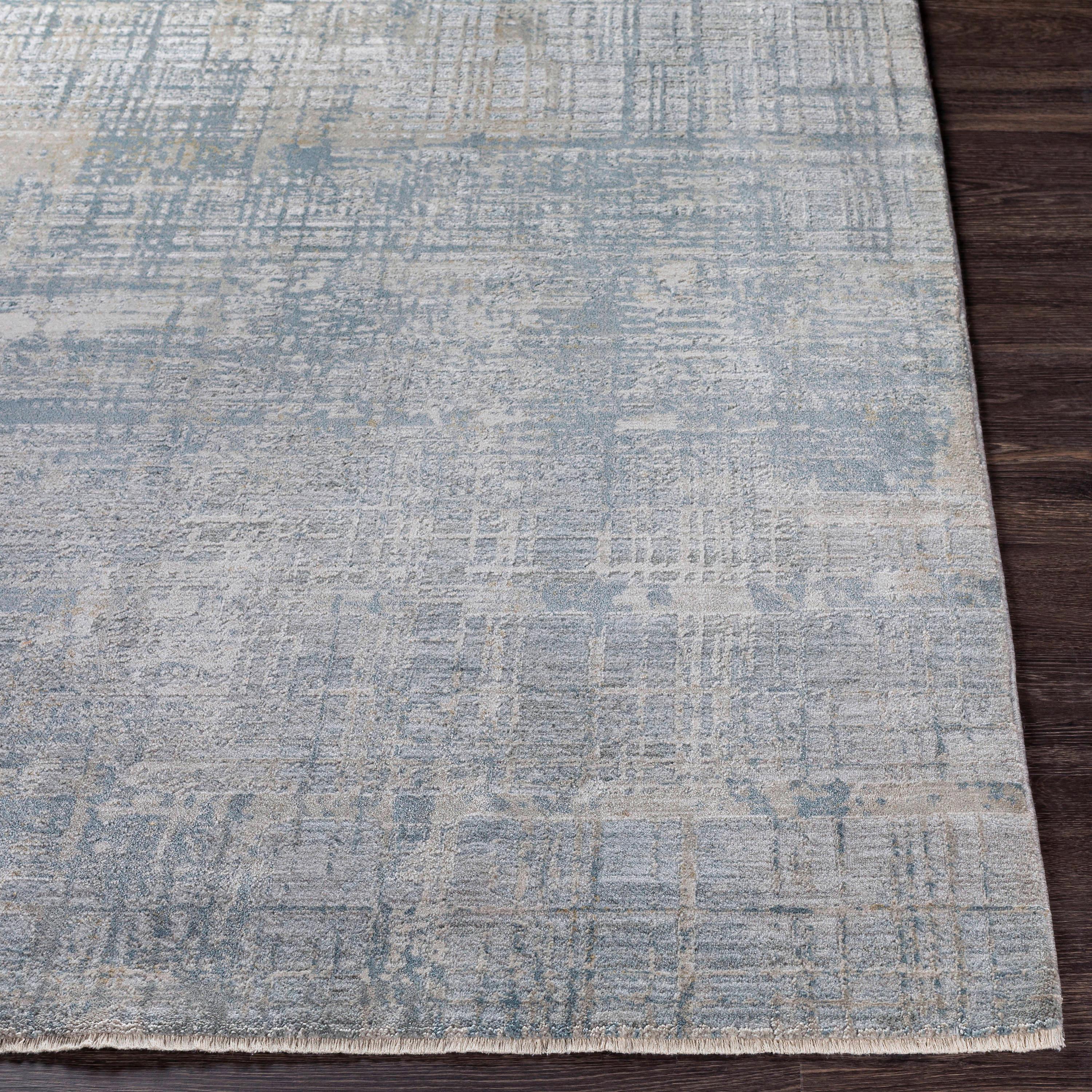 Gray Abstract Synthetic Reversible 5' x 7' Area Rug