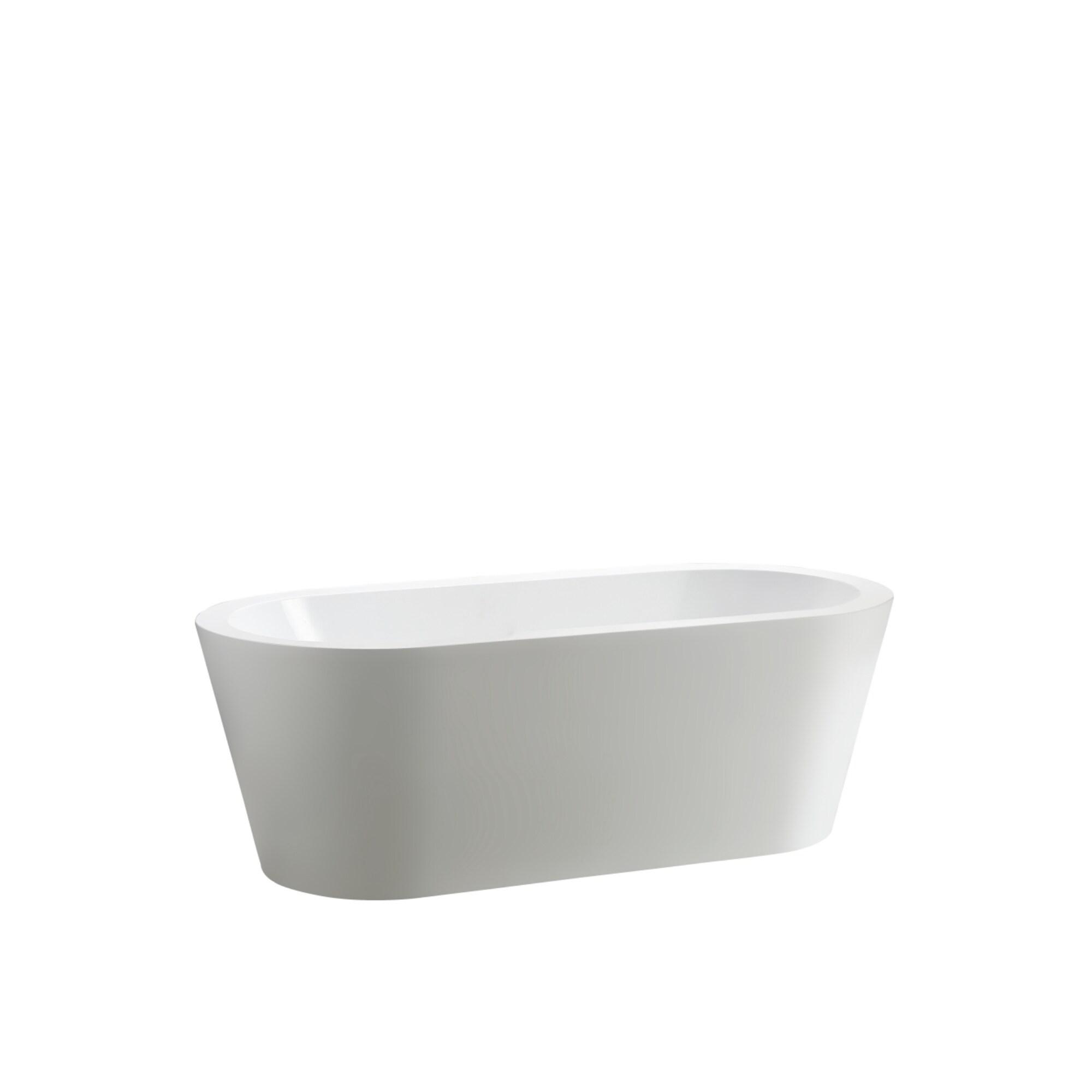 Iris 59" x 30" Freestanding Soaking Acrylic Bathtub