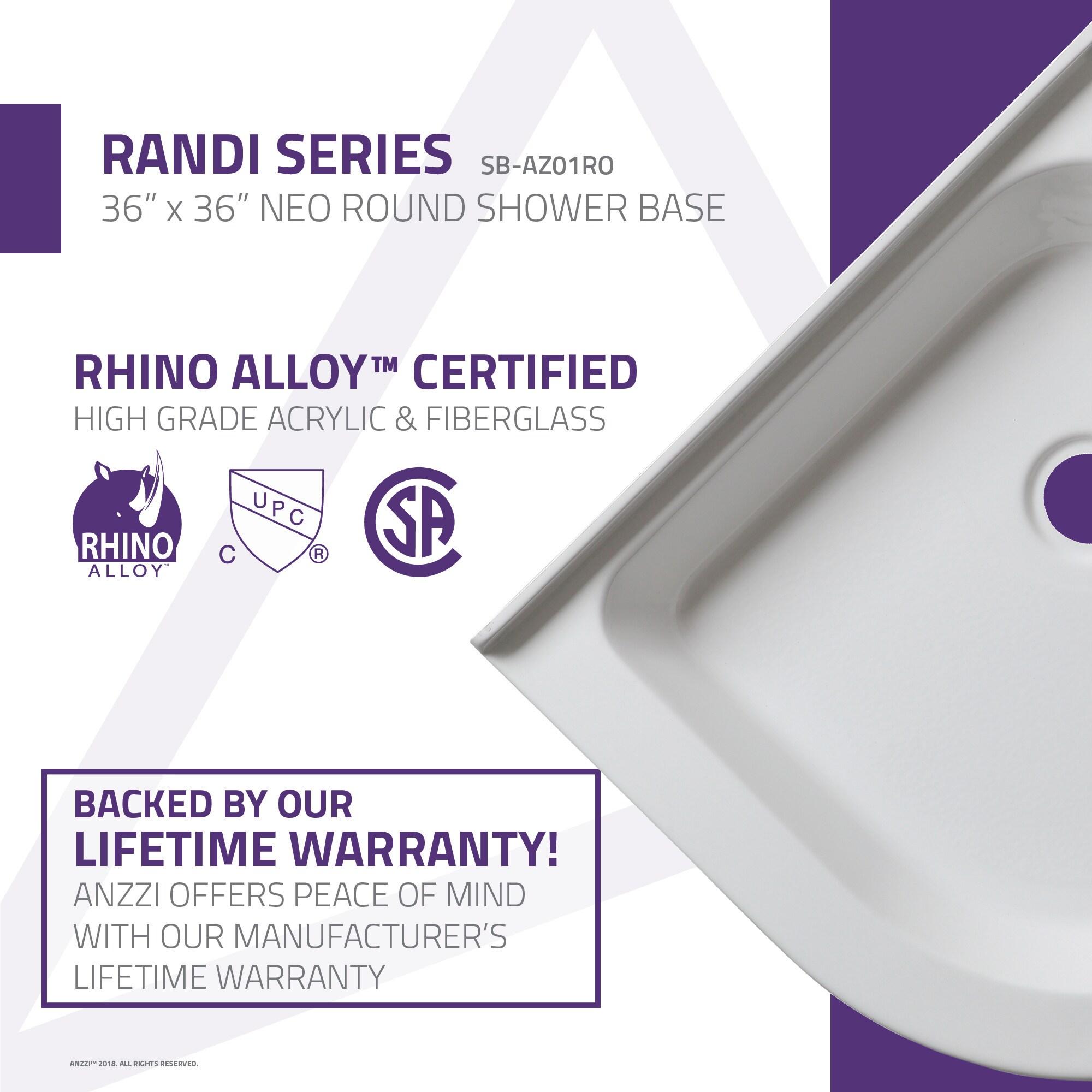 Randi 36'' W 36'' D Sector Double Shower Base