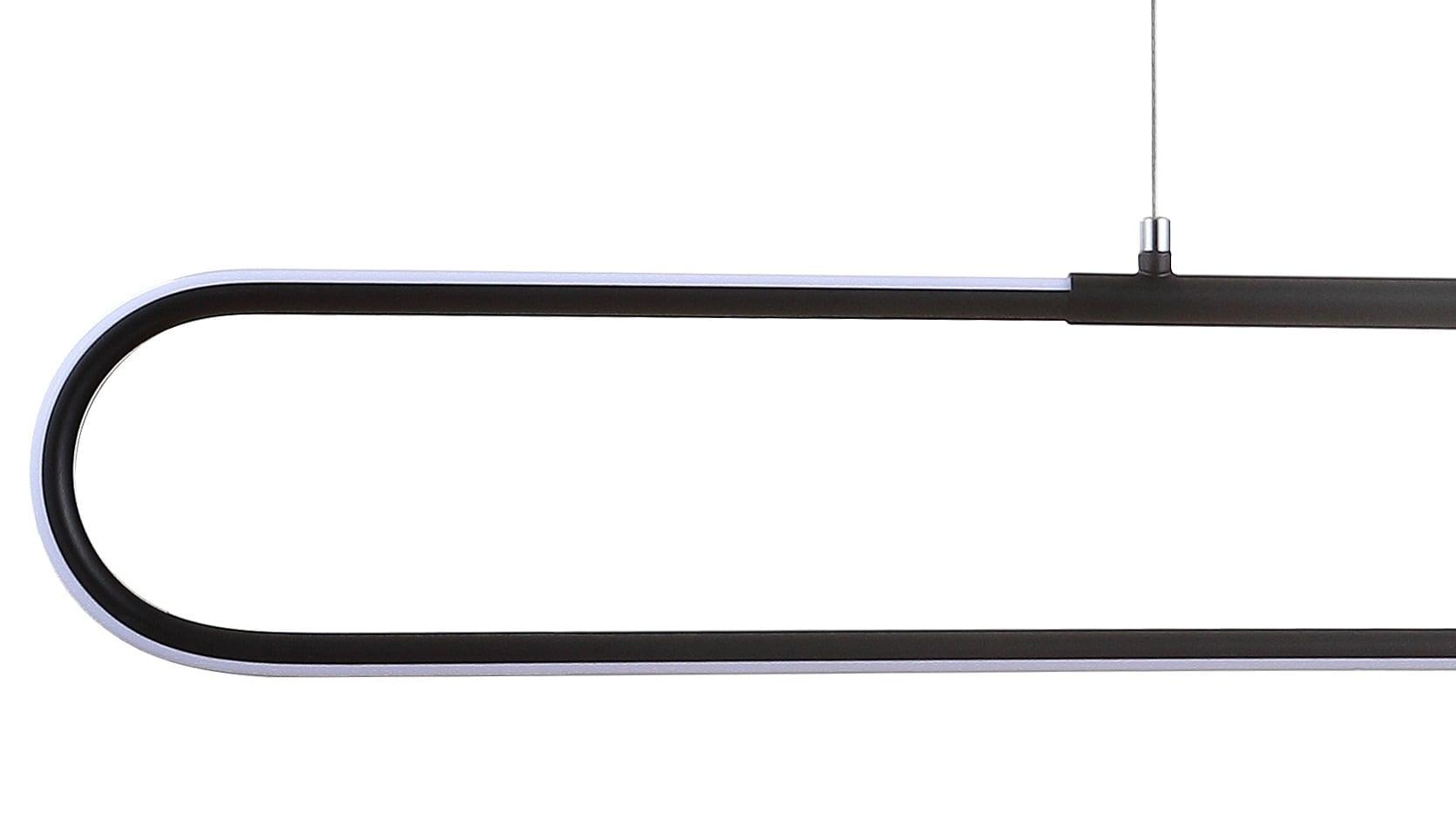 Ned 39" Dimmable Adjustable Integrated LED Metal Linear Pendant, Black