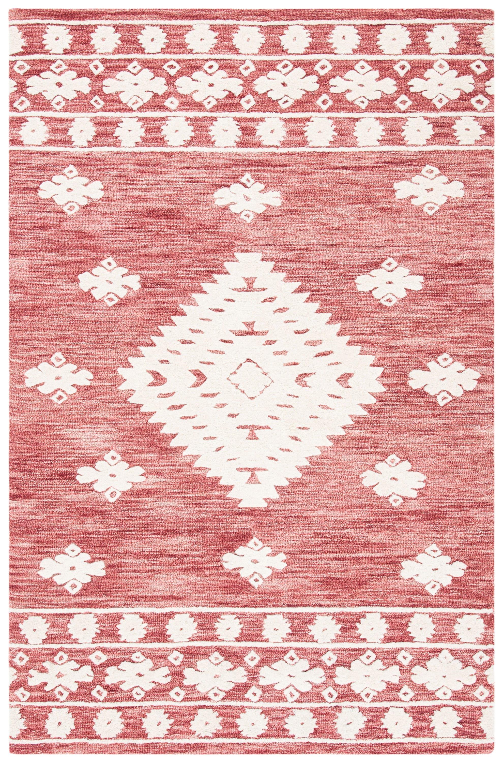 Aspen APN550 Hand Tufted Indoor Area Rug - Rust/Ivory - 4'x6' - Safavieh