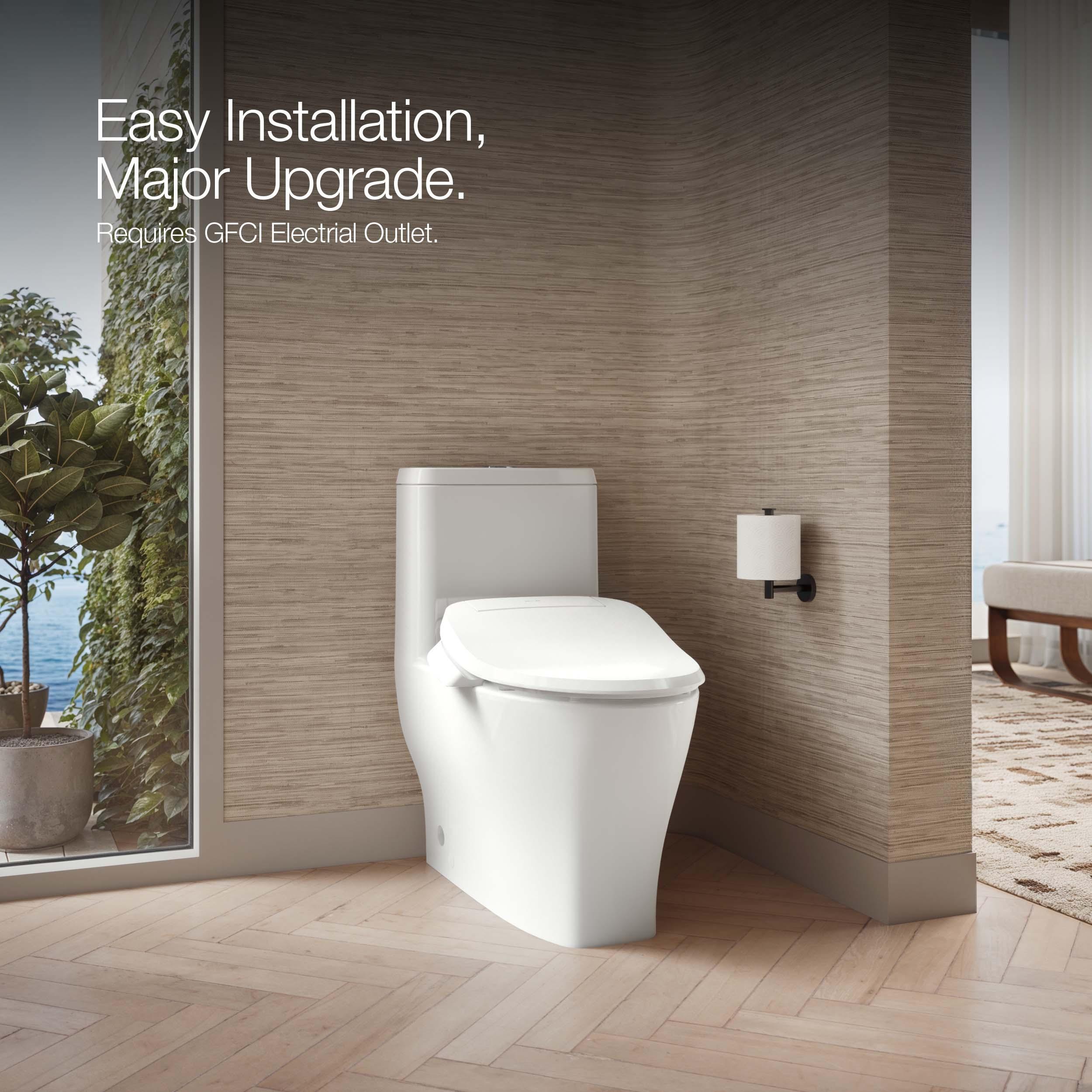 PureWash E545 Elongated Heated Bidet Toilet Seat, Electric Bidets for Existing Toilets