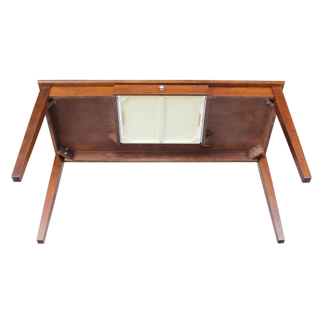 International Concepts 60" Writing Desk Espresso: Mid-Century Modern, Hardwood Frame, Spot Clean, Drawer Storage