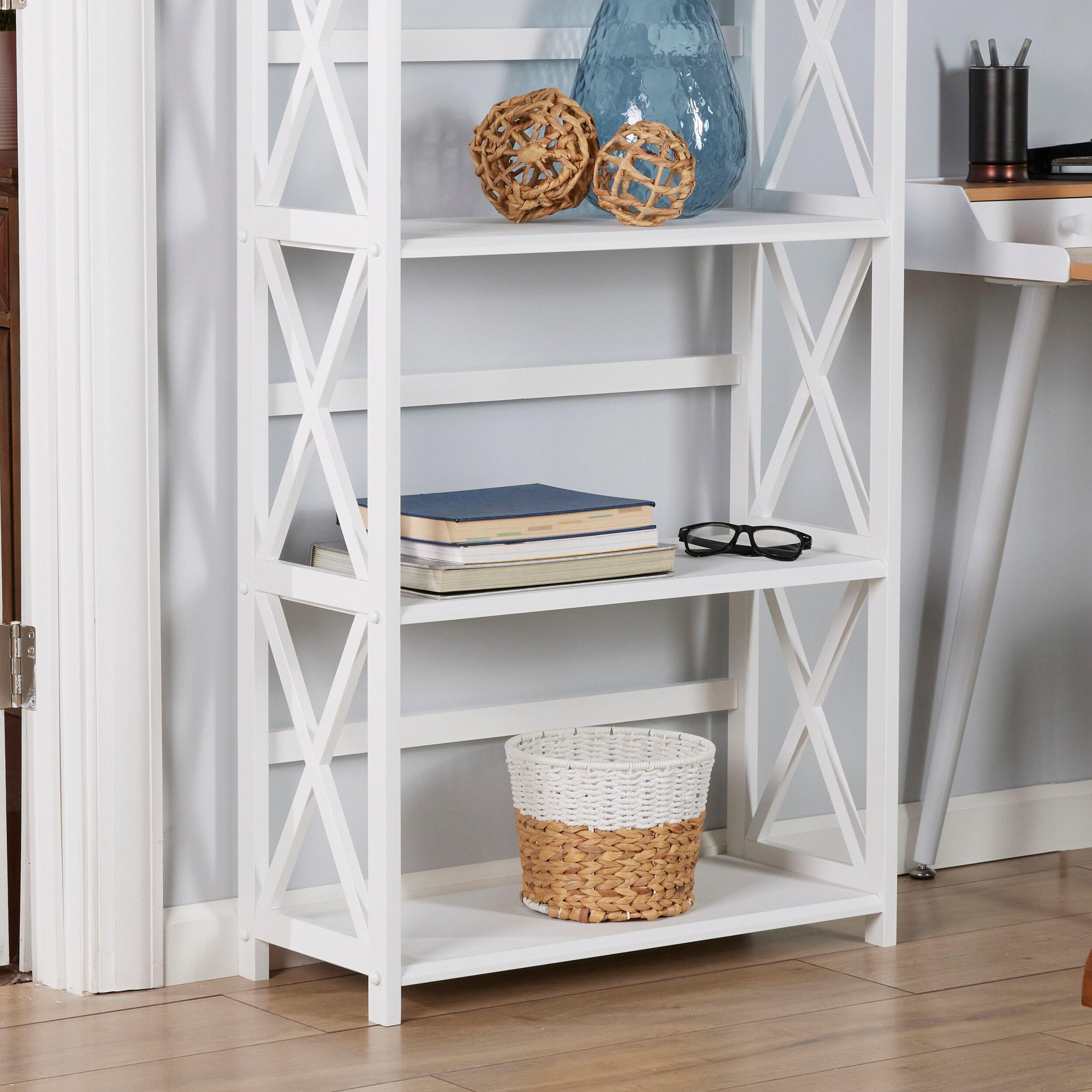 Casual Home Montego Shelf Bookcase-Color:White,Size:5-Shelf