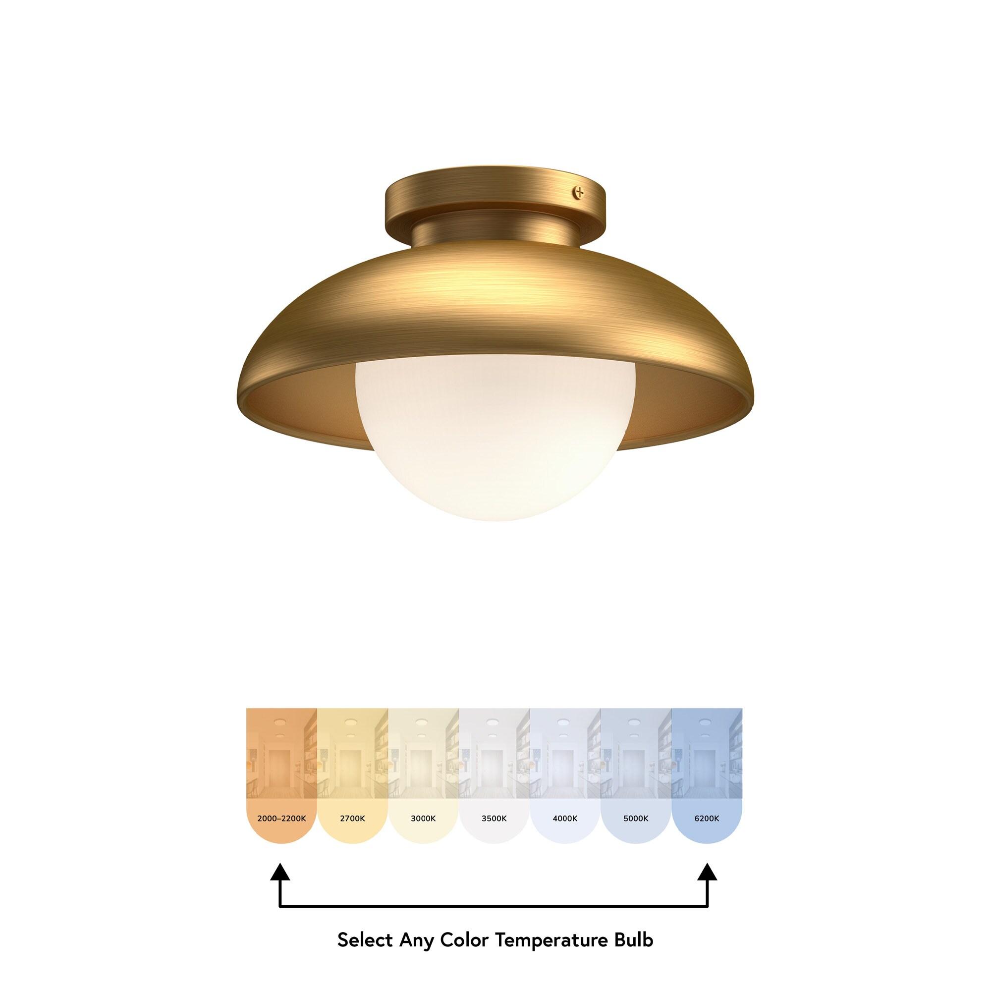 Rubio 16'' Aged Gold and Matte Black Mid-Century Flush Mount