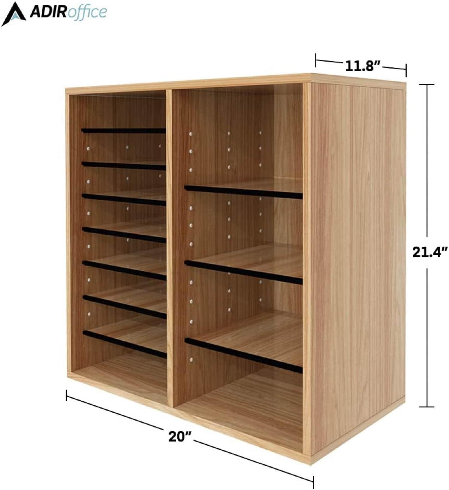 AdirOffice Manufactured Wood Compartment Organizer Literature Sorter