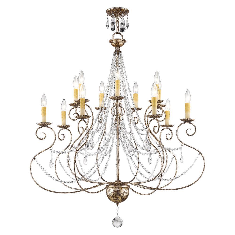 Isabella European Bronze 14-Light Crystal Chandelier