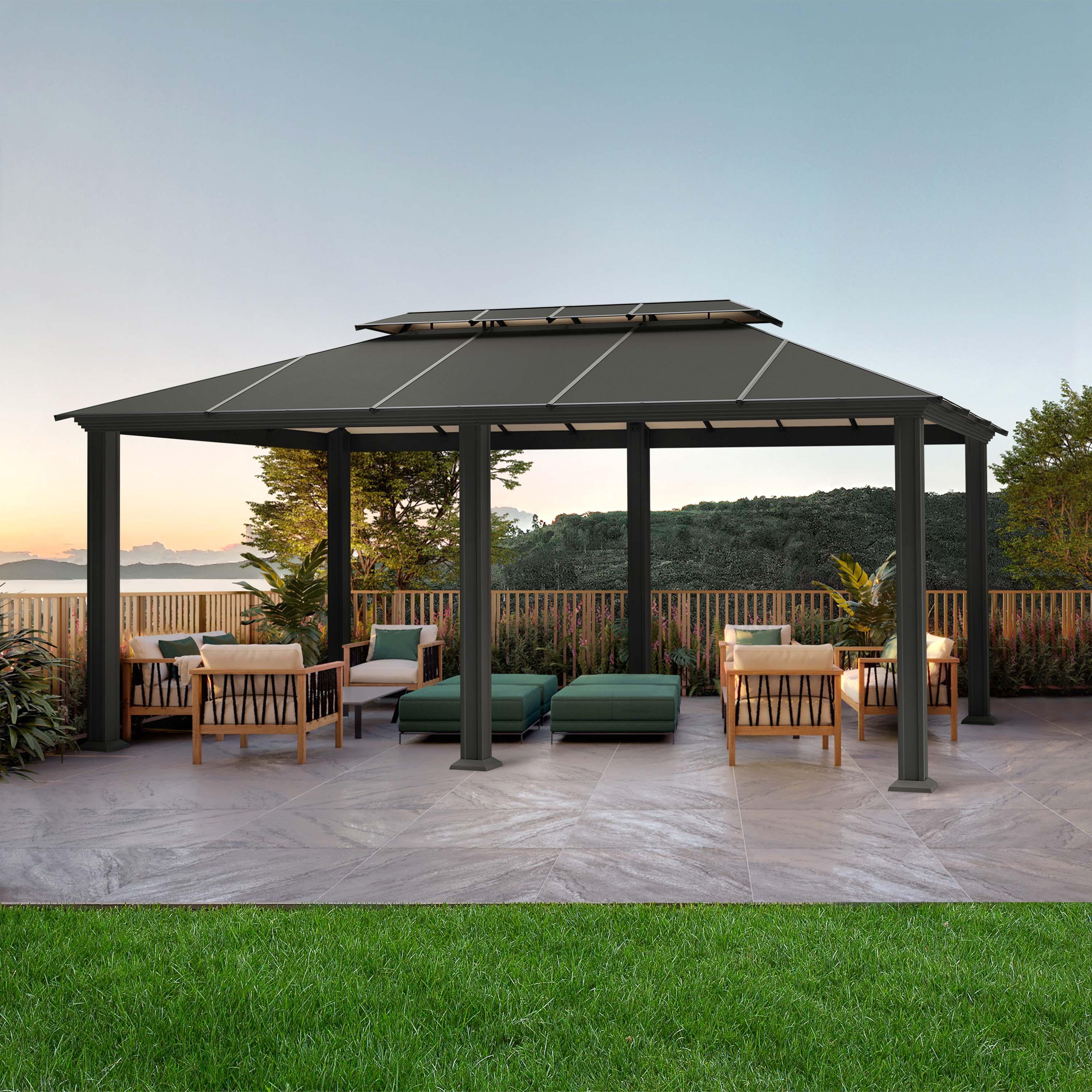 Paragon-Outdoor Santa Monica Aluminum Patio Gazebo