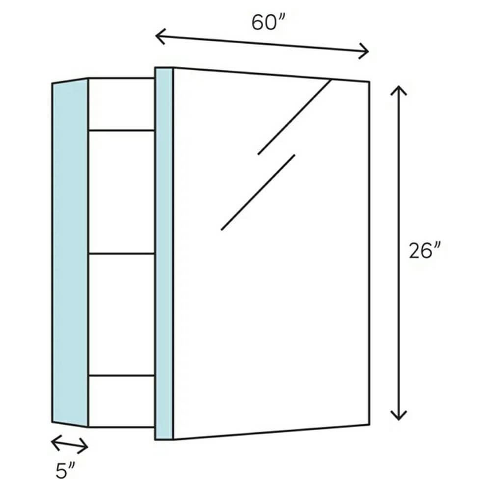 60"Wide Bathroom Medicine Cabinet & Mirrors