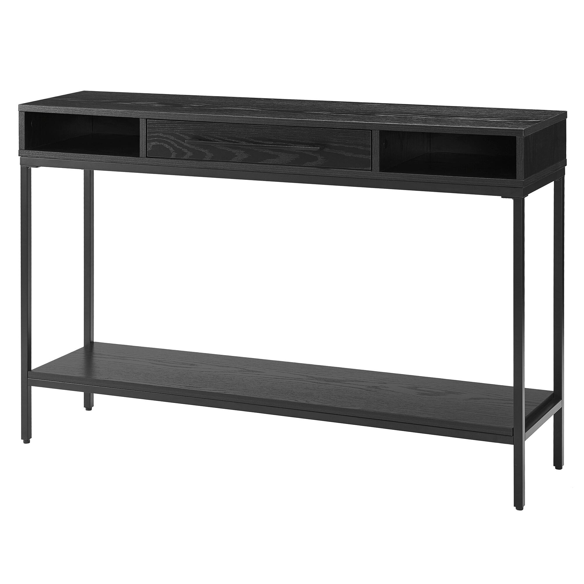 Henn&Hart 45" Blackened Bronze/Black Grain Console Table