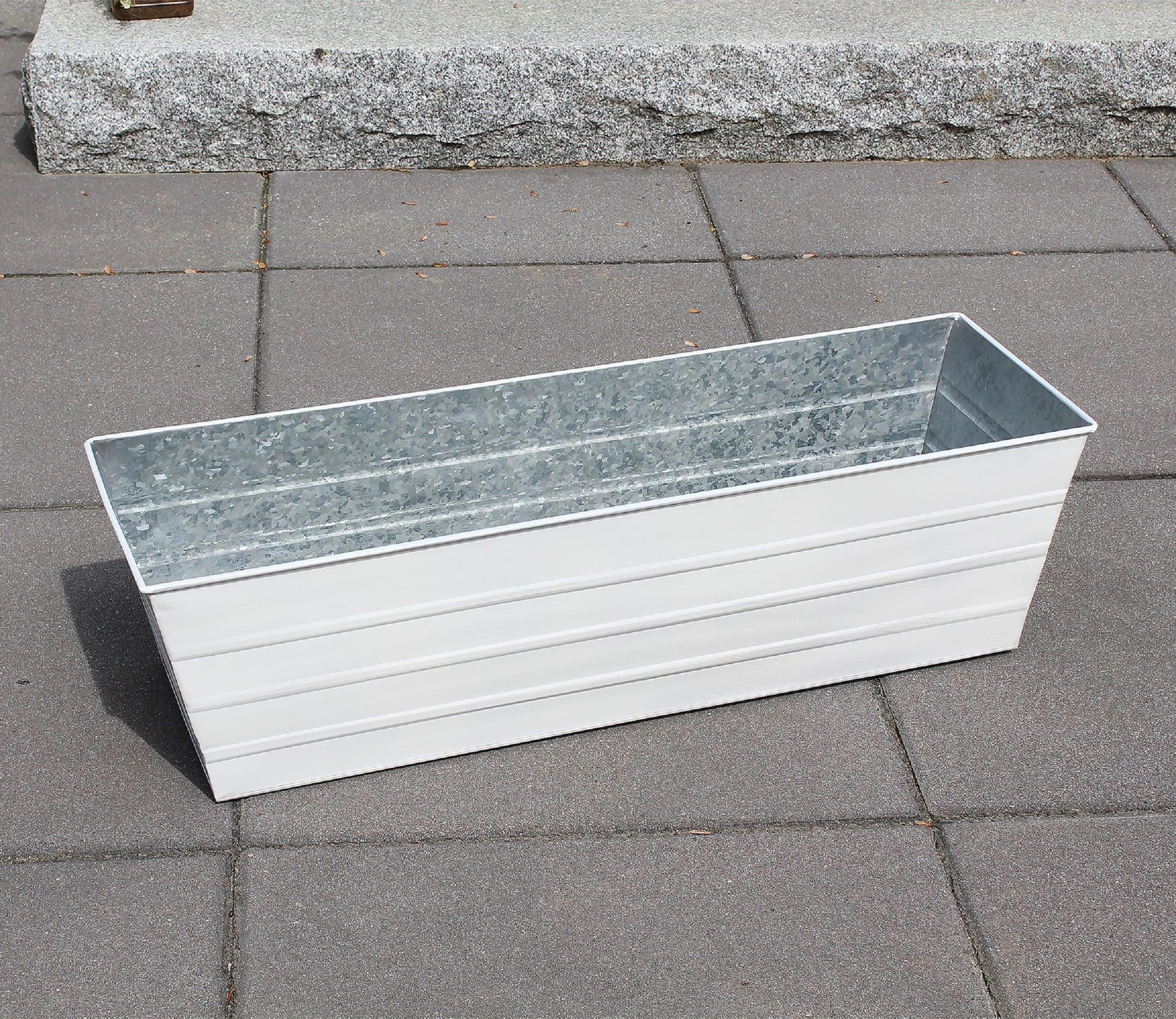 35.25" Large Galvanized Steel Flower Box Planter Cape Cod White - ACHLA Designs: Wall-Mountable, Rectangular Storage Container