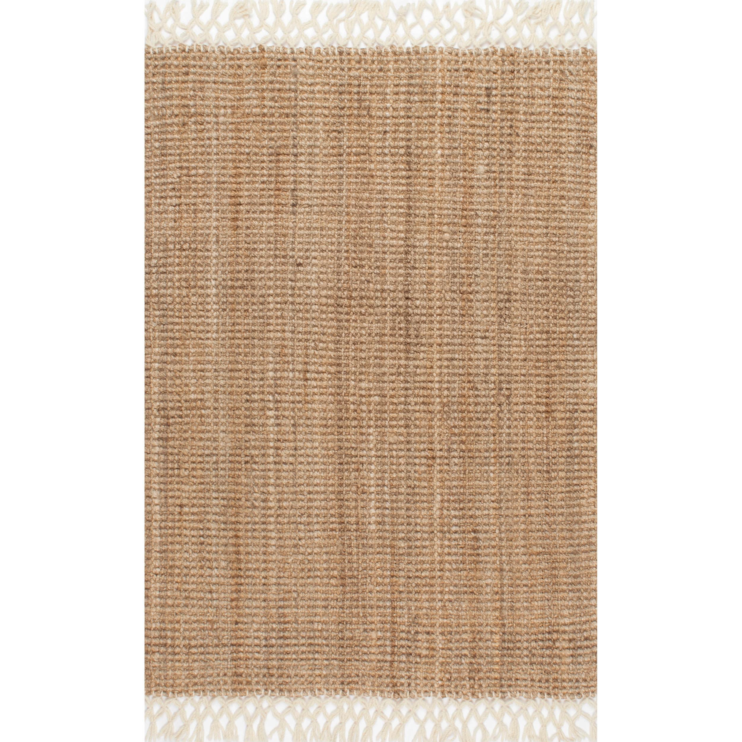 Nuloom Raleigh Solid 12x15 Wool Jute Indoor Area Rug for Dining Room Rug Neutral Rug Living Room Rug Kitchen, Natural