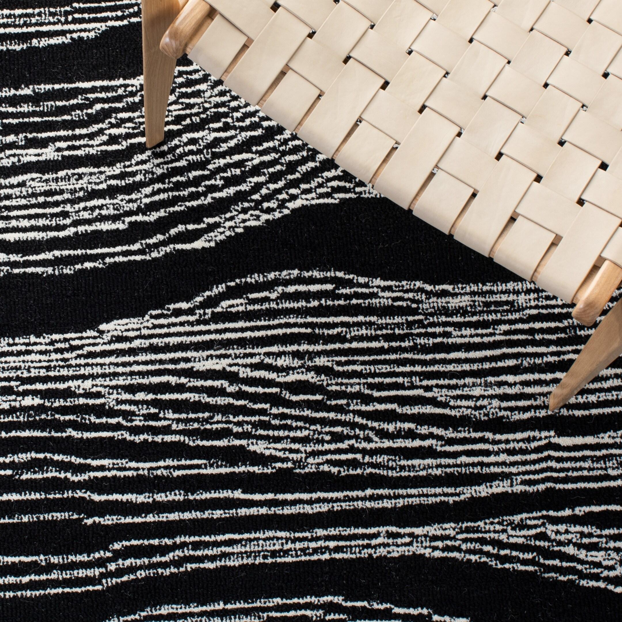 SAFAVIEH Metro Bridget Abstract Area Rug, Black/Ivory, 5' x 8'