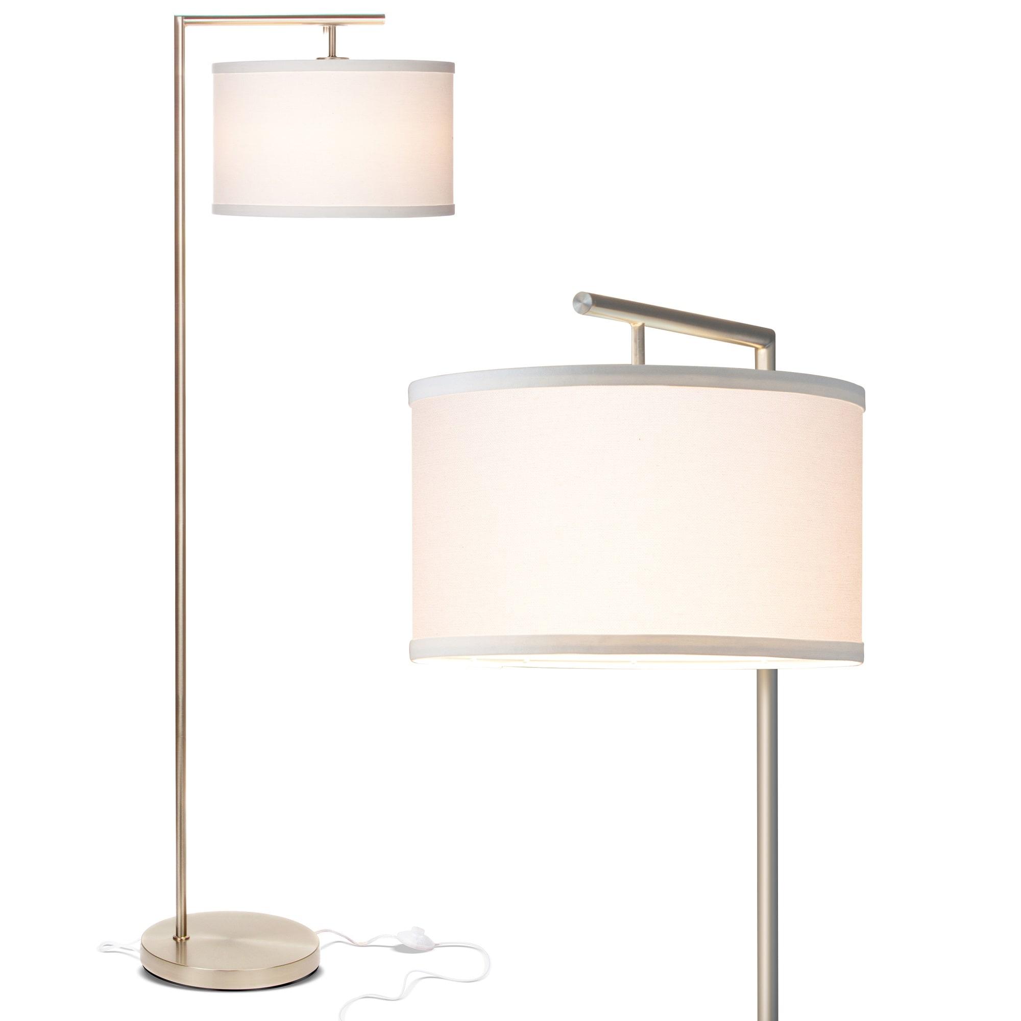 Montage Modern 60 in. Mid-Century Modern LED Floor Lamp with Fabric Drum Shade