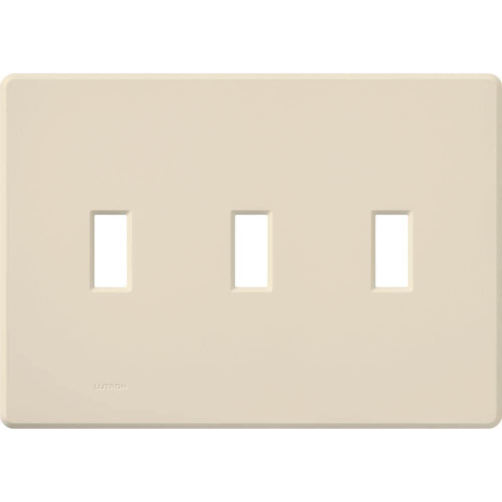 Lutron Fassada 3 Gang Wallplate for Toggle-Style Dimmers and Switches, FG-3-LA, Light Almond (1-Pack)