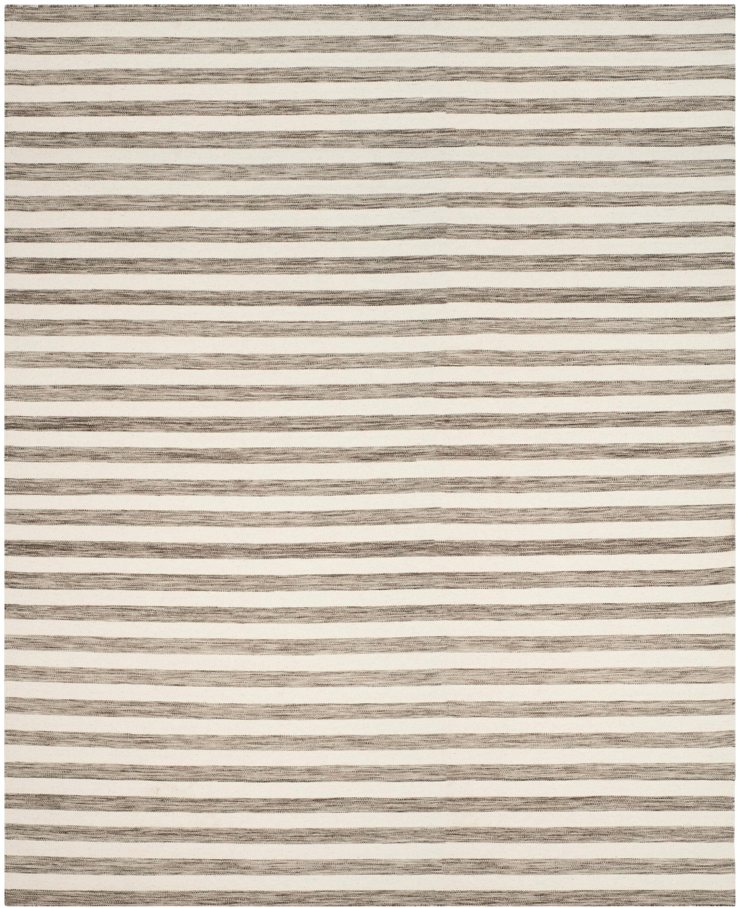 SAFAVIEH Dhurries Joetta Geometric Area Rug, Brown/Ivory, 6' x 9'