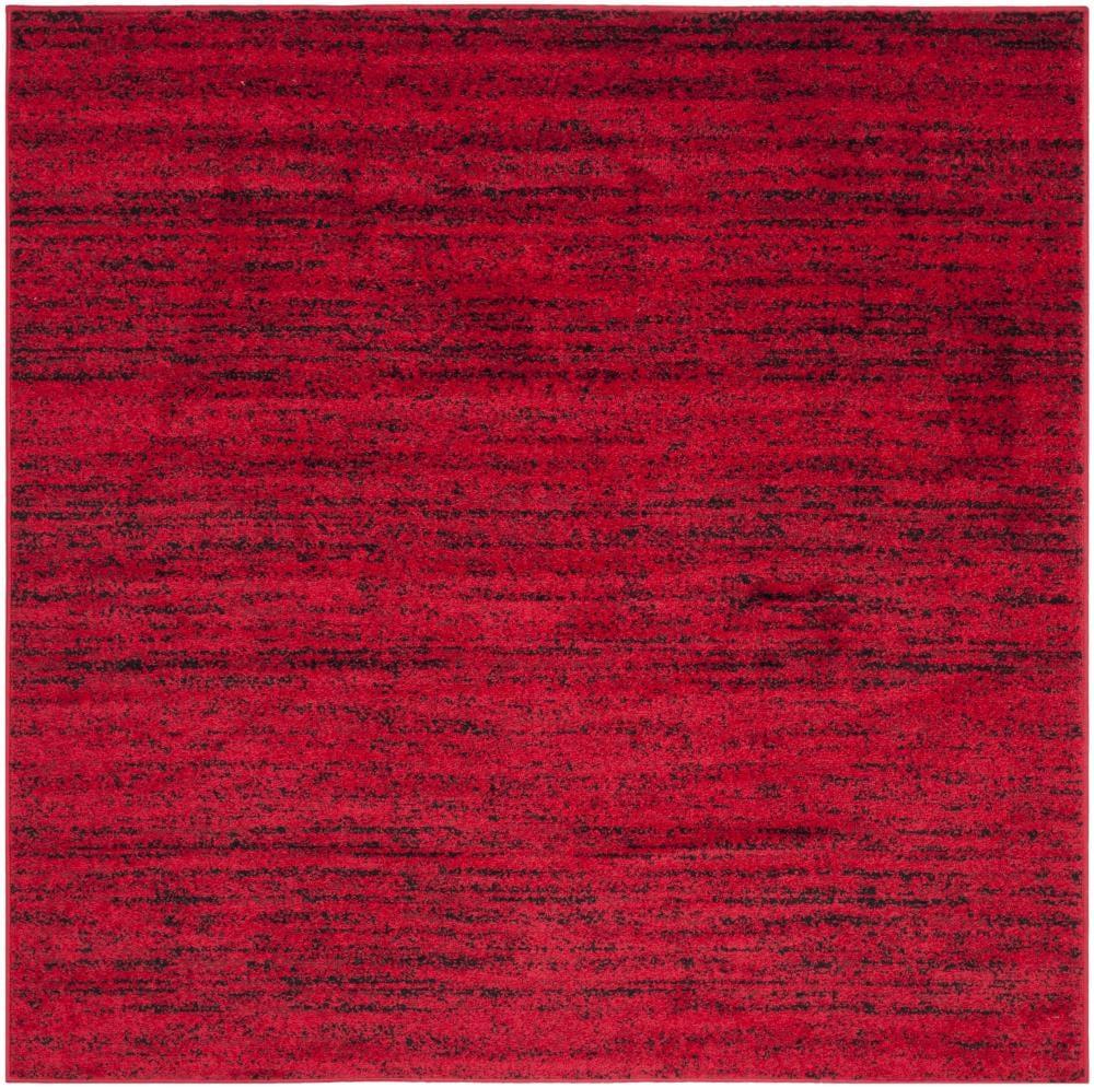 Adirondack ADR117 Machine Made Indoor Area Rug - Red/Black - 4'x4' - Safavieh