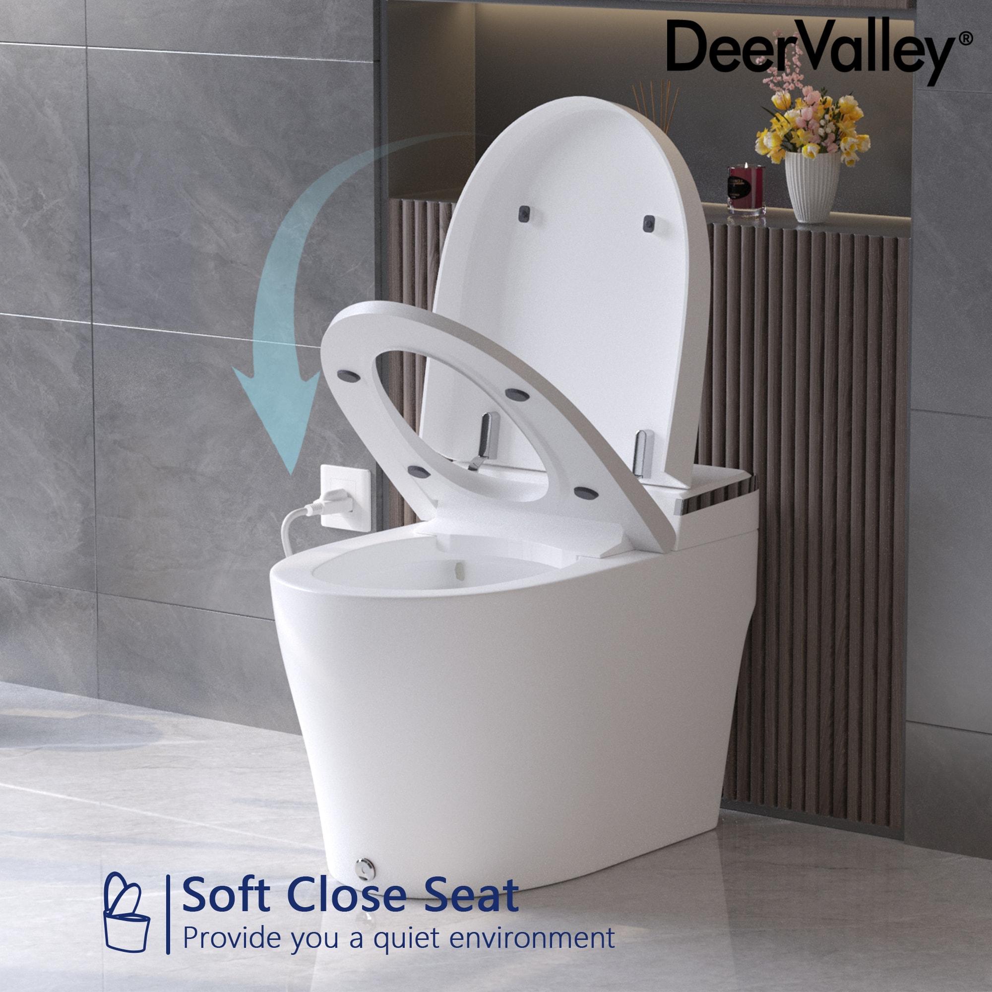 Smart Toilet with Bidet Wash Auto Sensor Flush Kick Flush Heated Seat Warm Wash(Remote Included)