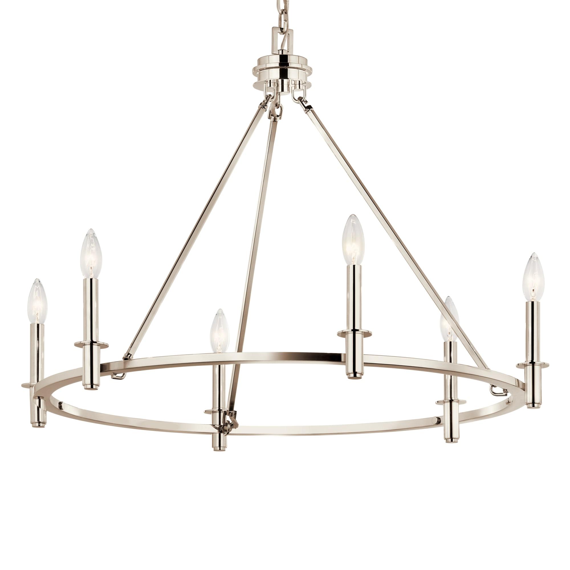 Kichler 52705 Carrick 6 Light 33" Wide Taper Candle Ring Chandelier - Nickel