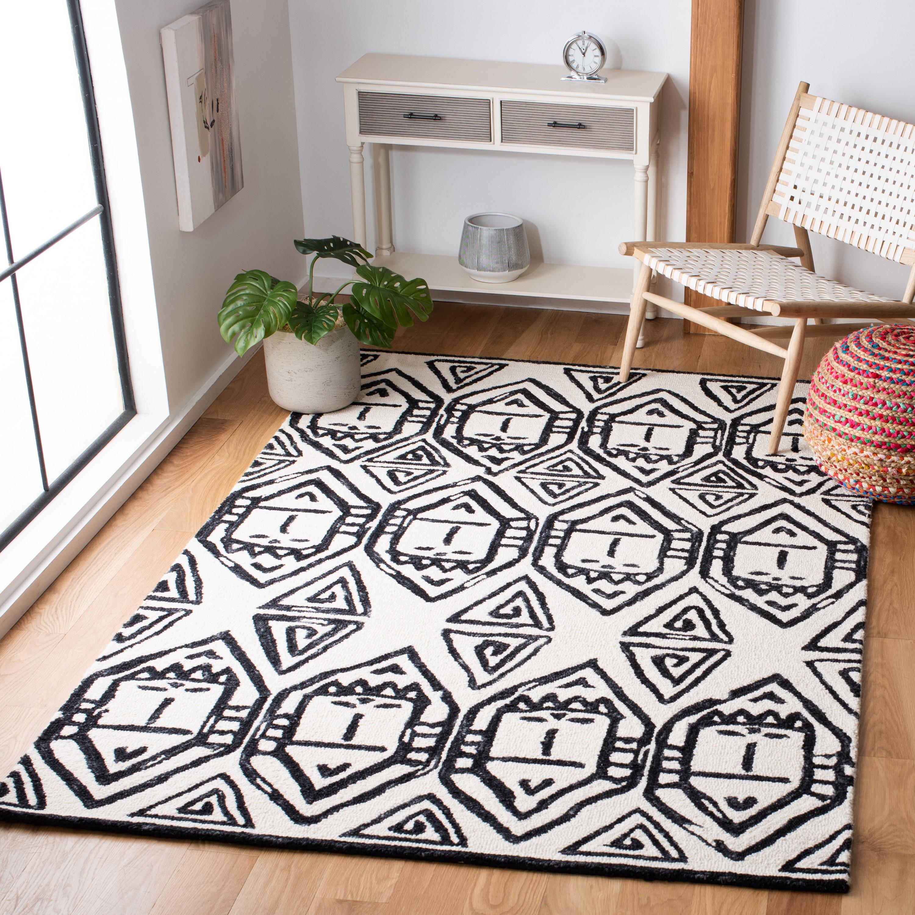 Metro MET404 Hand Tufted Area Rug - Black/Ivory - 3'x5' - Safavieh.