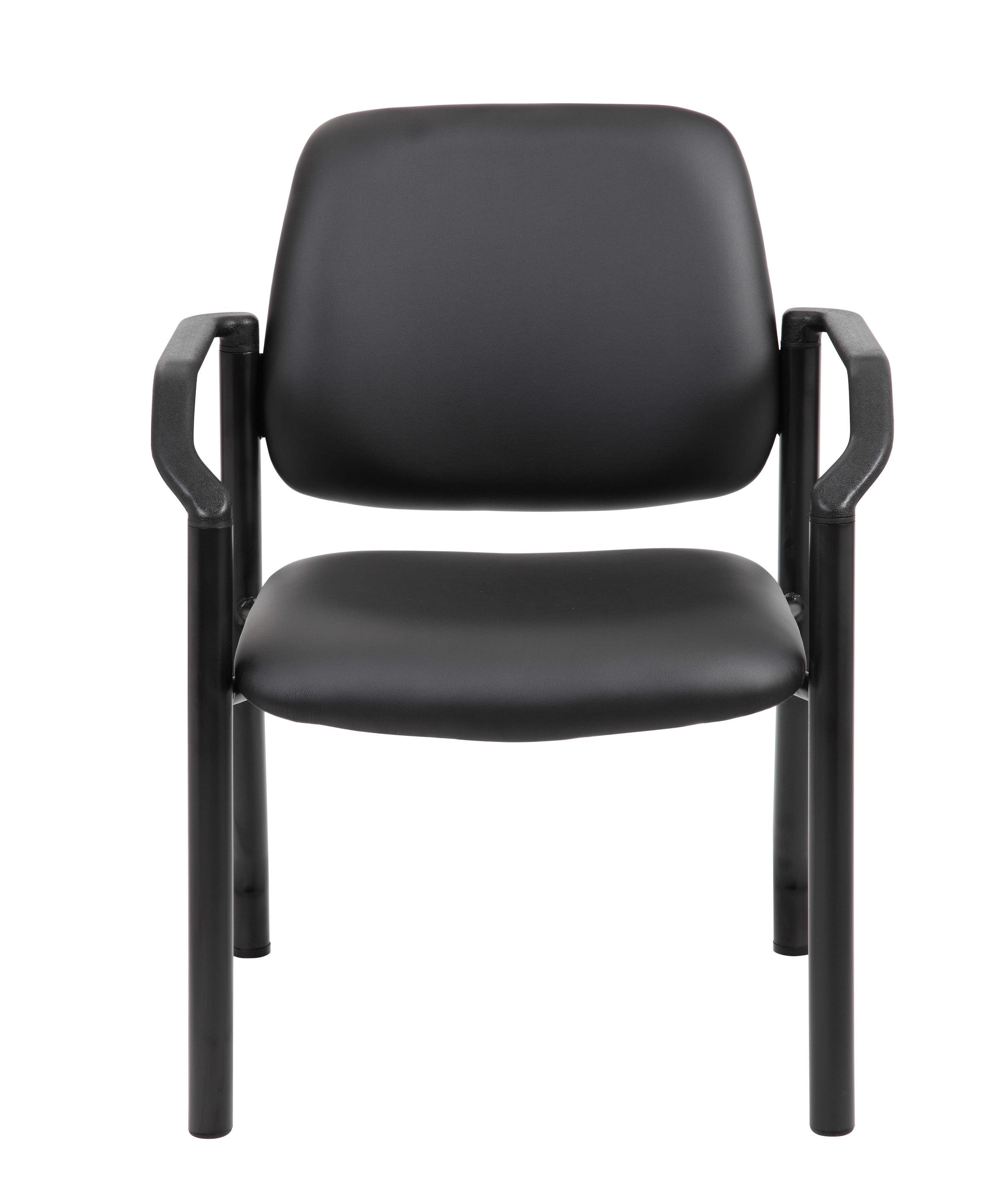 Boss Office Products Stackable Vinyl Seat Reception Chair with Metal Frame