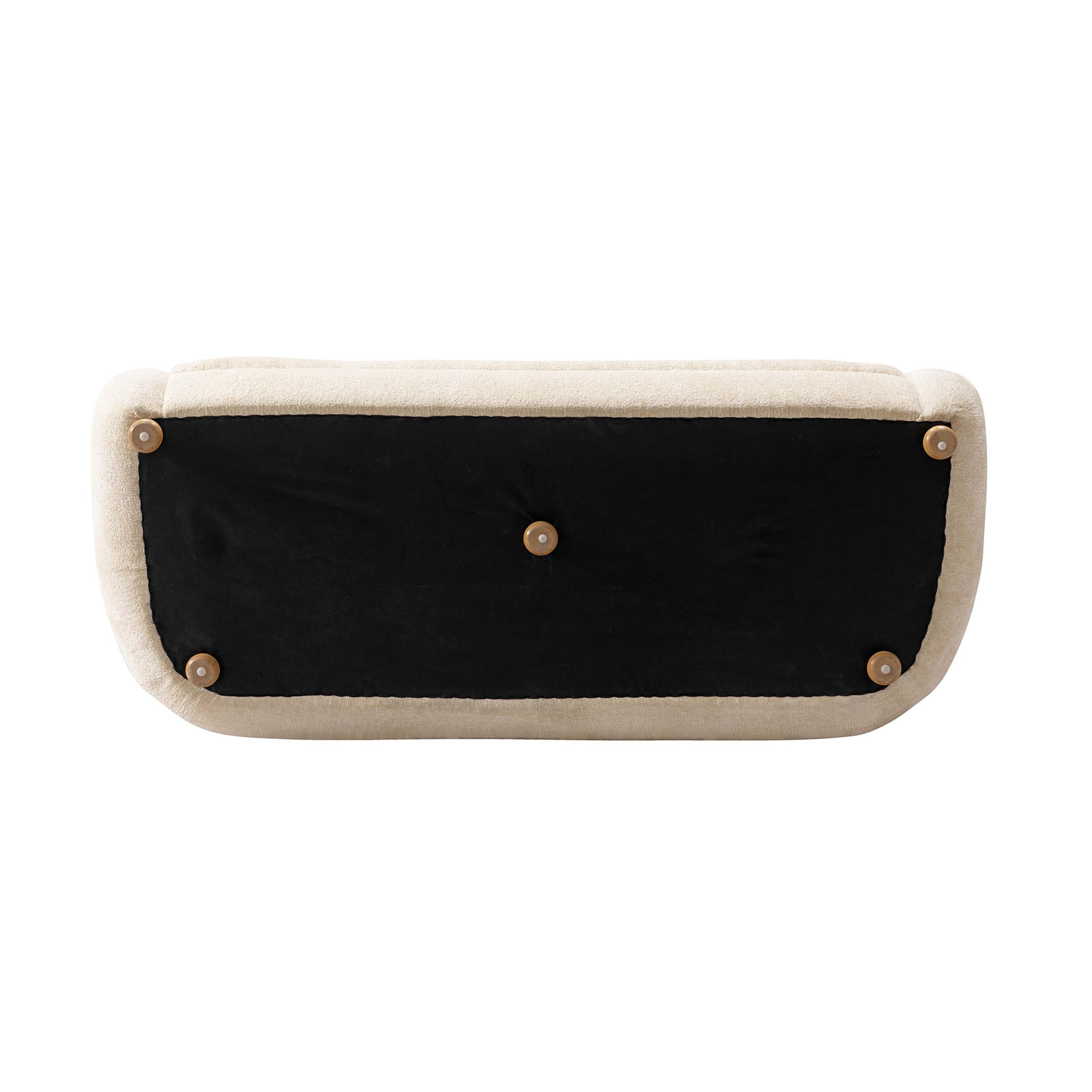 Manhattan Comfort 85.8" Tribeca Modern Chenille Upholstered Sofa Cream