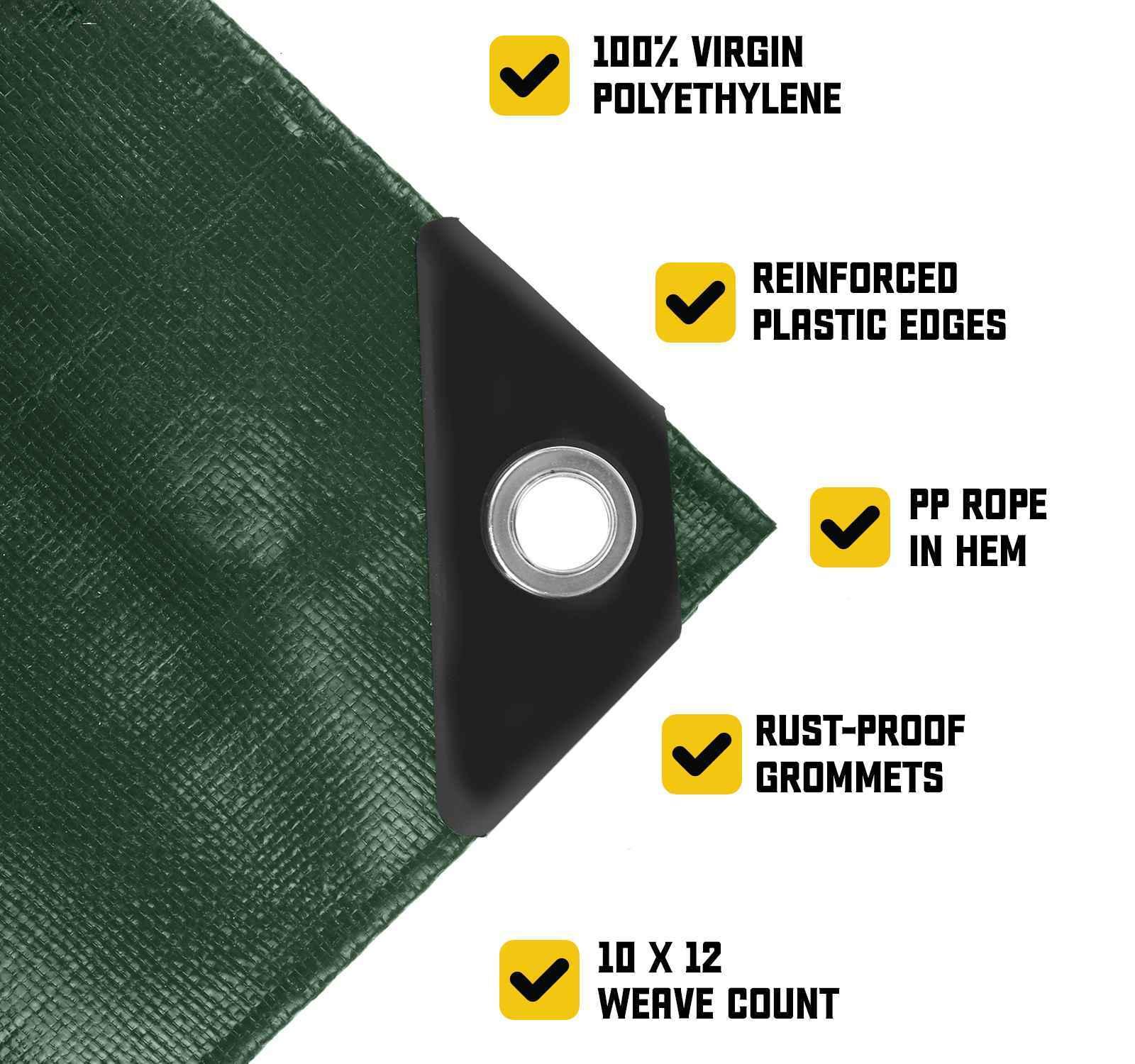 Core Tarps 5 Mil Heavy Duty Polyethylene Tarp, Waterproof, UV Resistant