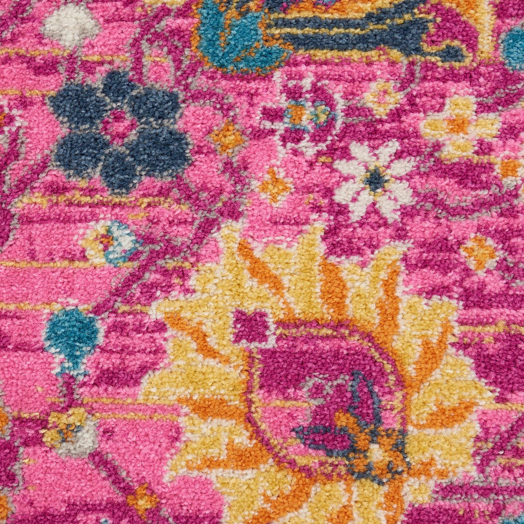 Nourison Passion Bohemian Indoor Rug Fuchsia 5' x Round