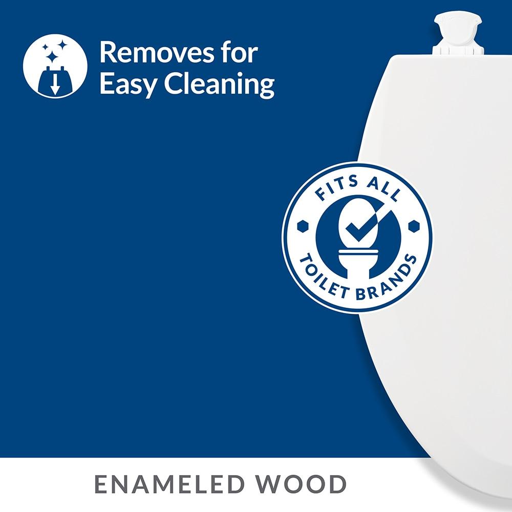 Church 585EC Lift-Off Wood Elongated Toilet Seat, Available in Various Colors