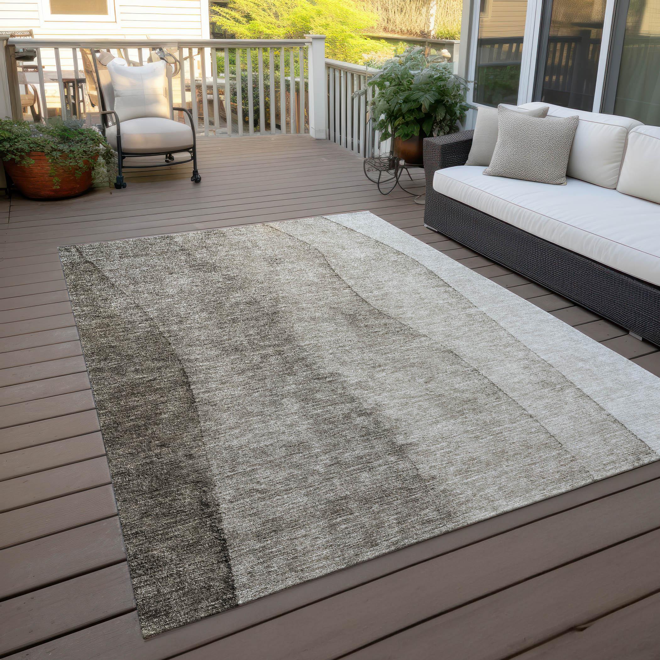 Addison Rugs Chantille ACN690 Taupe 10' x 14' Indoor Outdoor Area Rug, Easy Clean, Machine Washable, Non Shedding, Bedroom, Entry, Living Room, Dining Room, Kitchen, Patio Rug