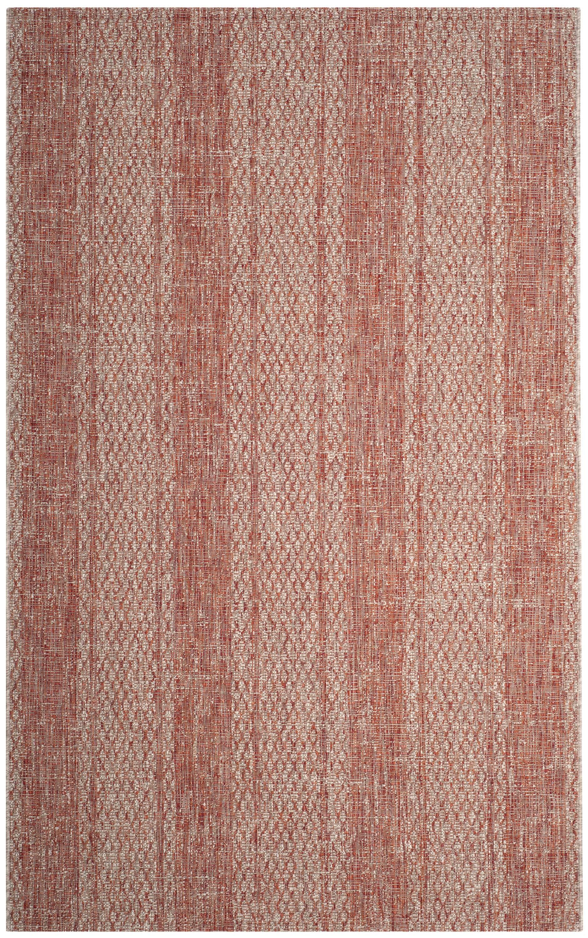 Courtyard CY8736 Power Loomed Indoor and Outdoor Area Rug - Light Beige/Terracotta - 5'3"x7'7" - Safavieh