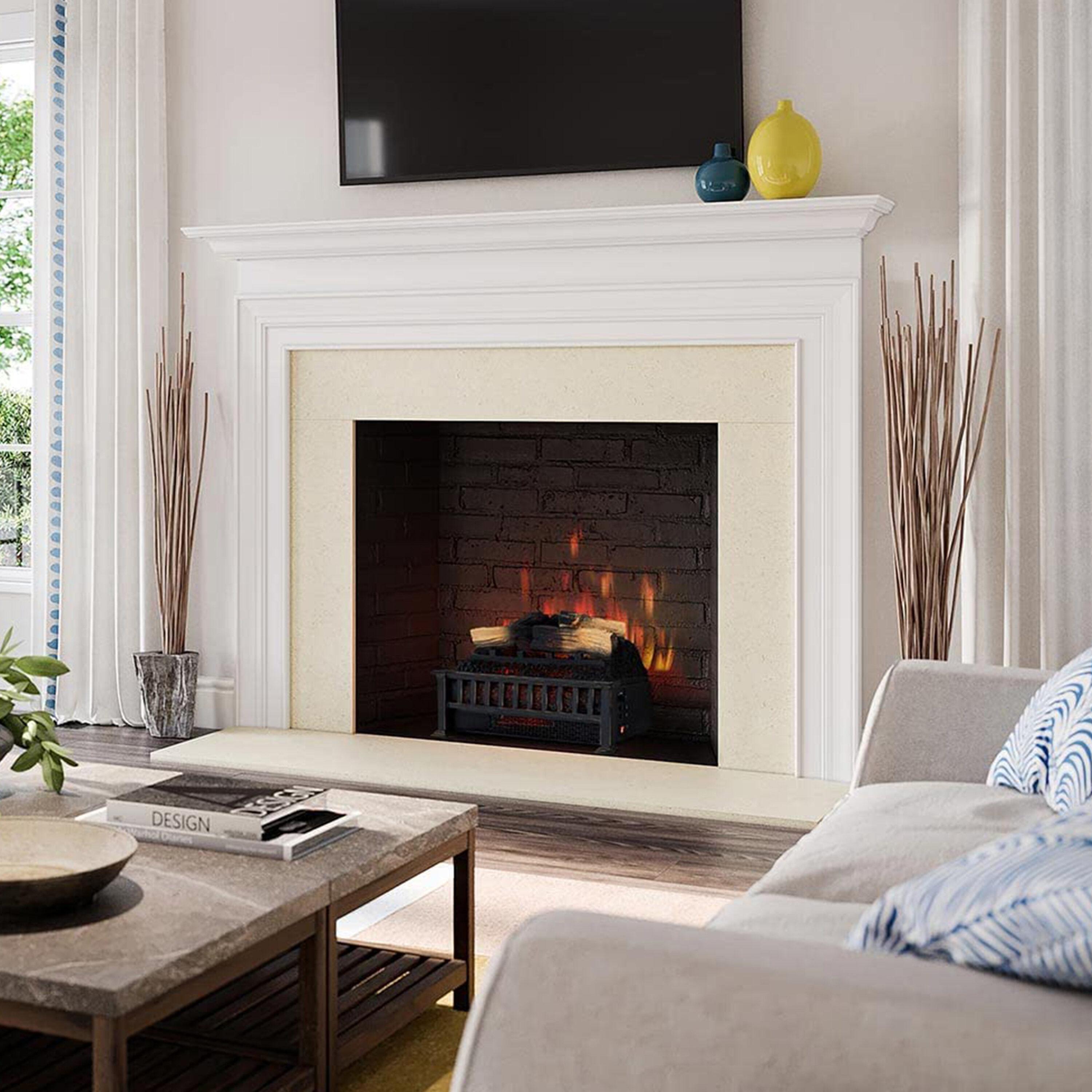 Country Living Infrared Electric Log Set Heater - Faux Logs Insert with Flickering Flames